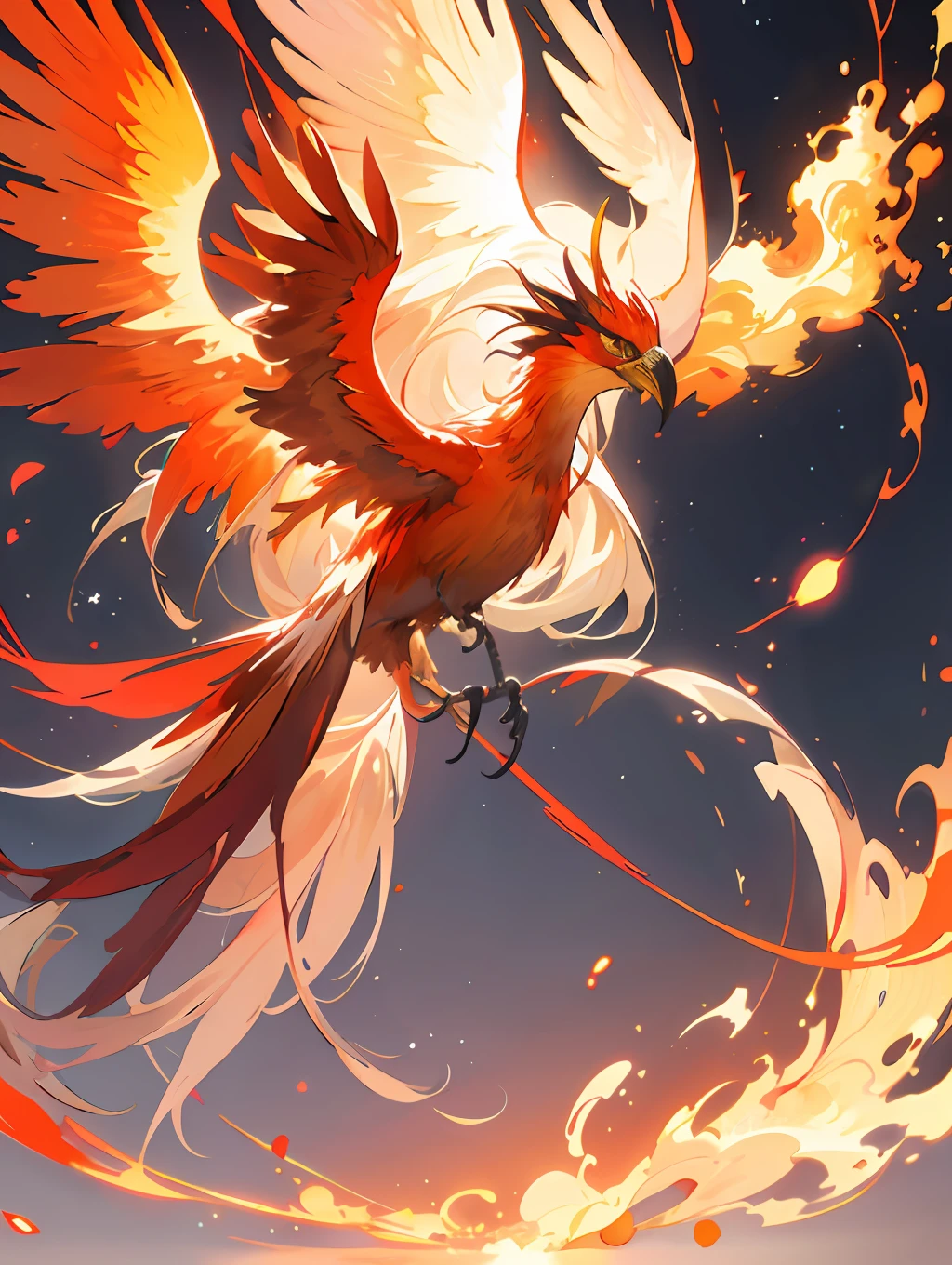, (masterpiece:1.2), best quality,PIXIV, close up picture of phenix bird,1solo phenix bird, glowing firecy tail, ((perfect features of phenix)), perfect features , ((High quality:1.5))
Flying, firecy background ,transparent,