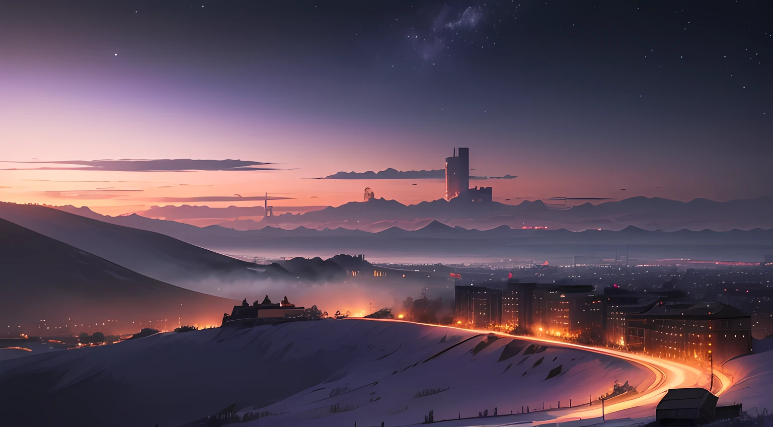 The Lonely City,smoke of gunpowder,Remnant army,Red military flag(Extra-long),ventania,Pale,veteran(Little big breasts柄),Supernatural art,Violet-blue starry sky in the sky,Pop,Bleak,Bleak
