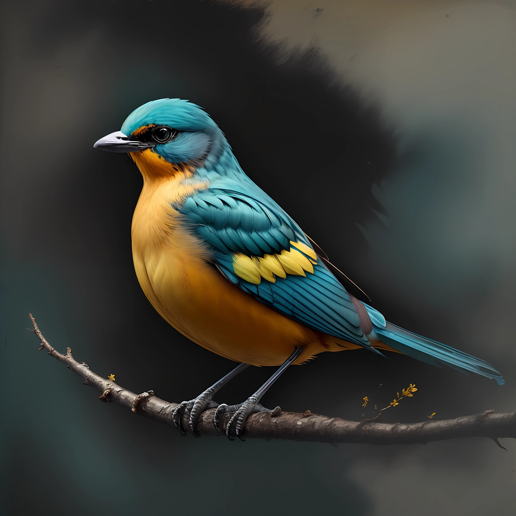 un oiseau jaune, colourfull,
Yang08K, photographie, beau, fond noir,
Masterpieces, premier quality, Best quality, Art officiel, beautiful and aesthetic, Realstic,