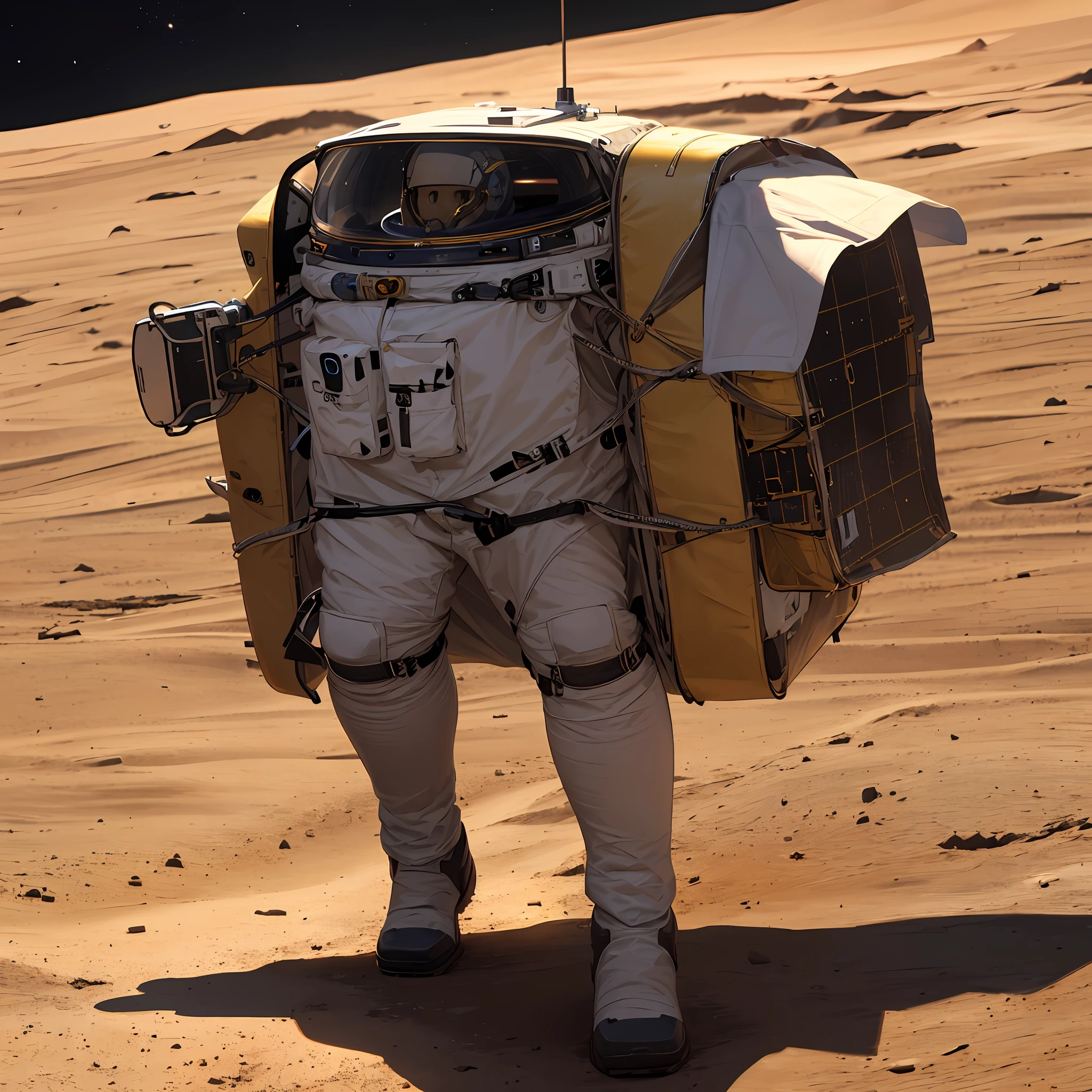 noite em Marte, astronauts walking on foot --auto