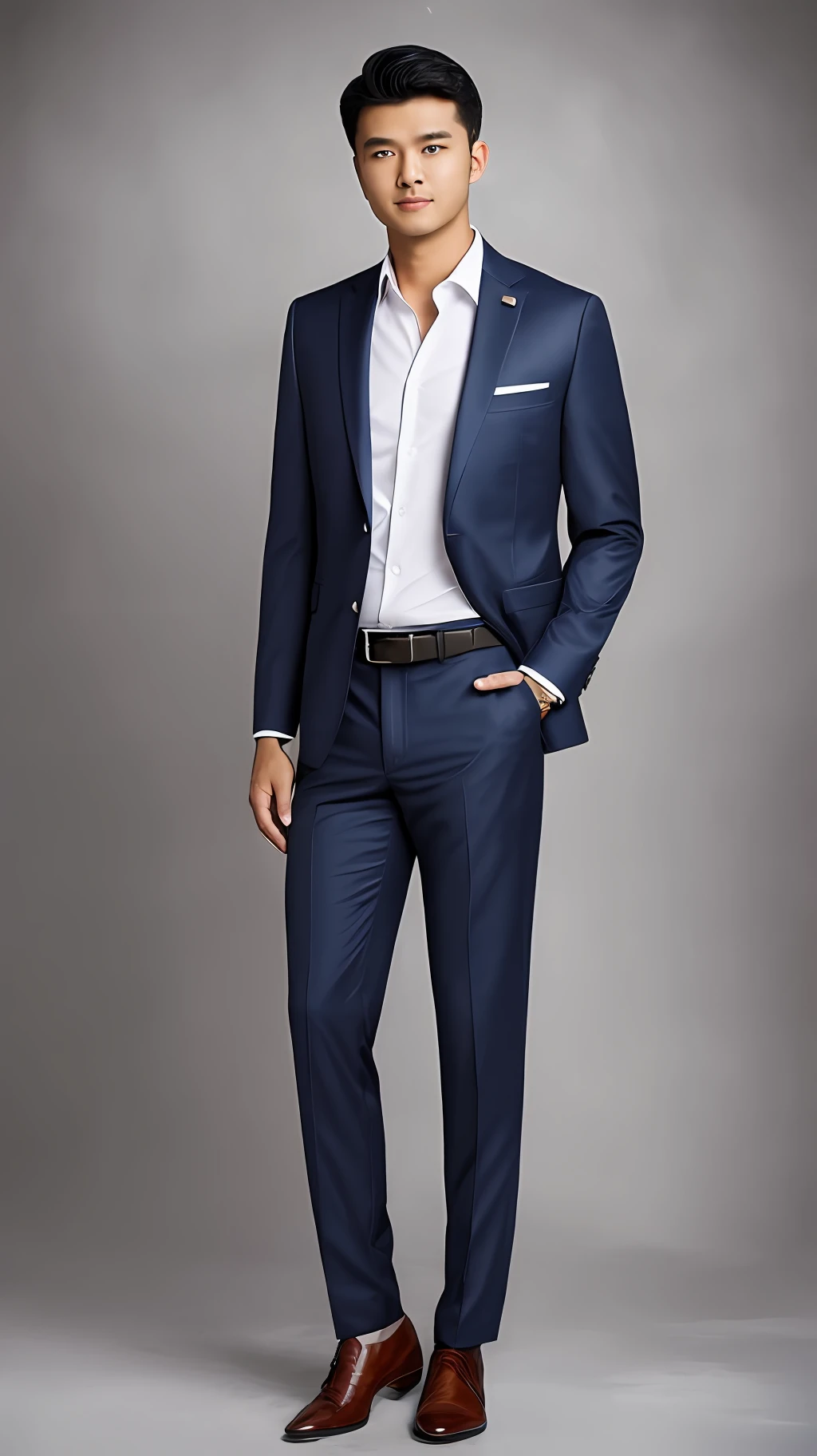 prompt:Professional photo,Business suit,professional photoshooting,Oversized details。Large body diagram,Professional photo,half-length shot, A man in a white blazer, White dress, Short black hair, Subtle monochrome tone style, Shiny/Glossy solid color, Classic preppy style, Pure white background, Unique beauty, Thin face, Commercial images. Beautiful new camera angle, Professional portrait lighting, Studio lighting, Business feel, professional photoshooting, Extreme detail, hyper HD, Maximum detail, hyper-detailing, Clear detail, Amazing quality, super detailing, Unbelievable,HDR,16K,the detail, The most real --auto