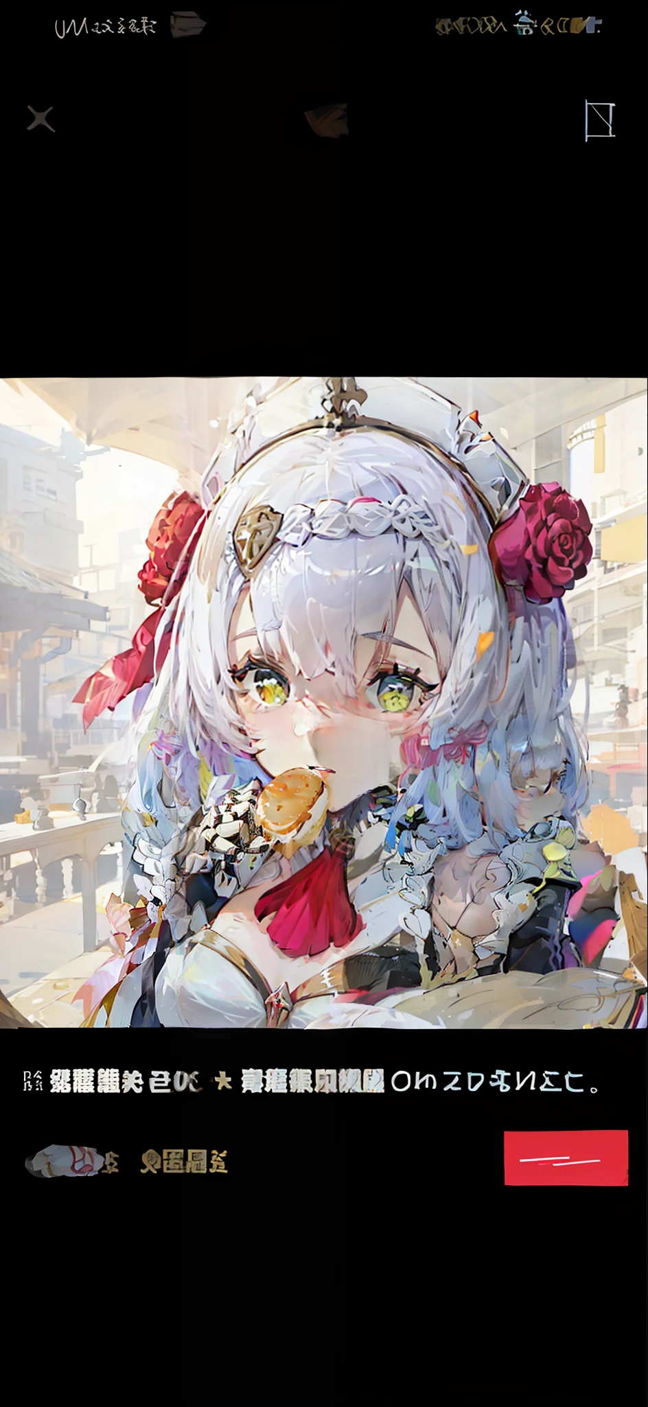 Close-up of pillows，There is a picture of a girl eating a hamburger on it, Kantai collection style, anime moe art style, girls frontline style, anime food, from girls frontline, Fine details. Girl Front, Also, kancolle, azur lane style, reisen udongein inaba, Girls Frontline CG, ƒ5.6, cushions