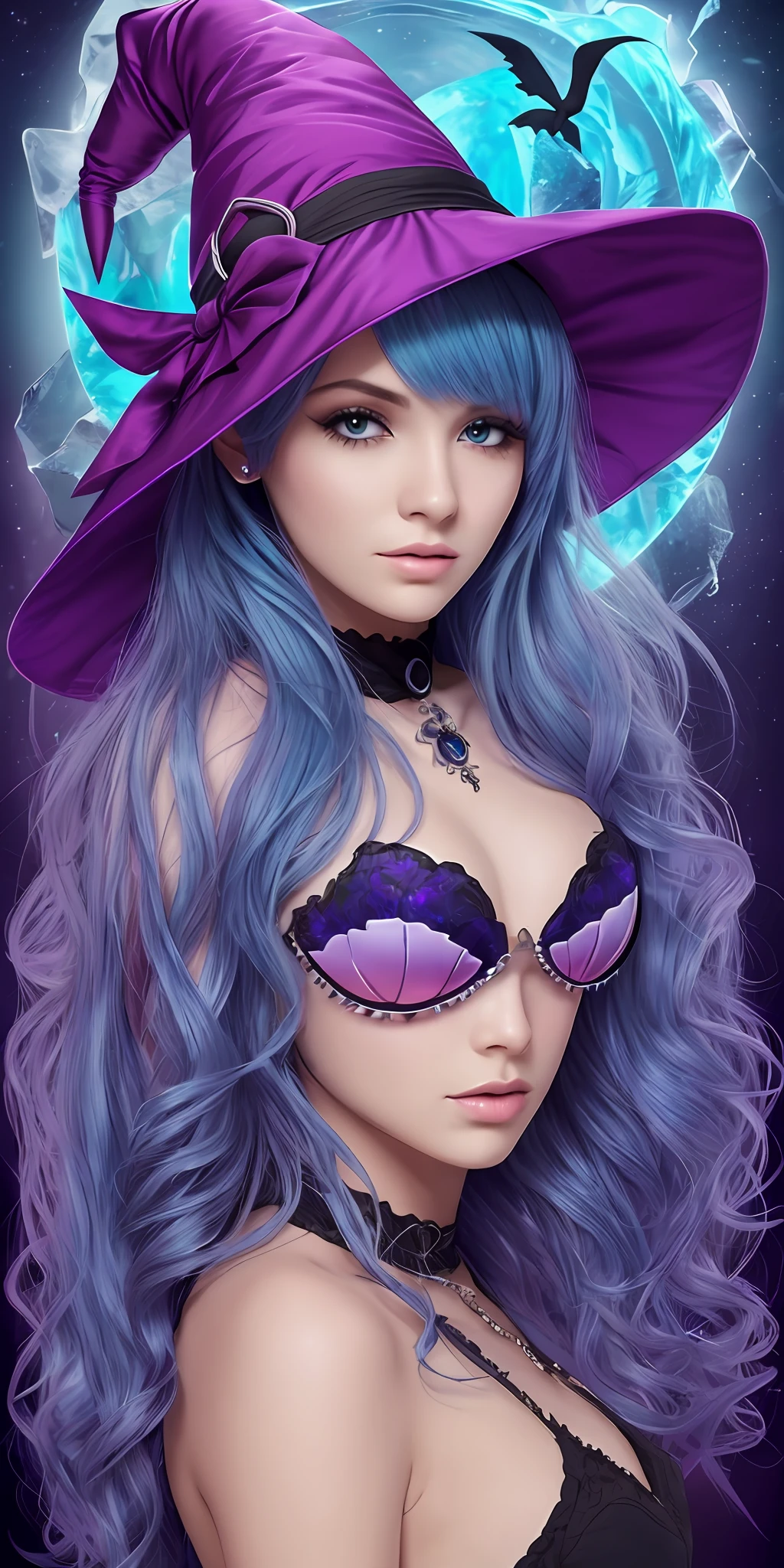 blue hair, female, witch, ice --auto --s2