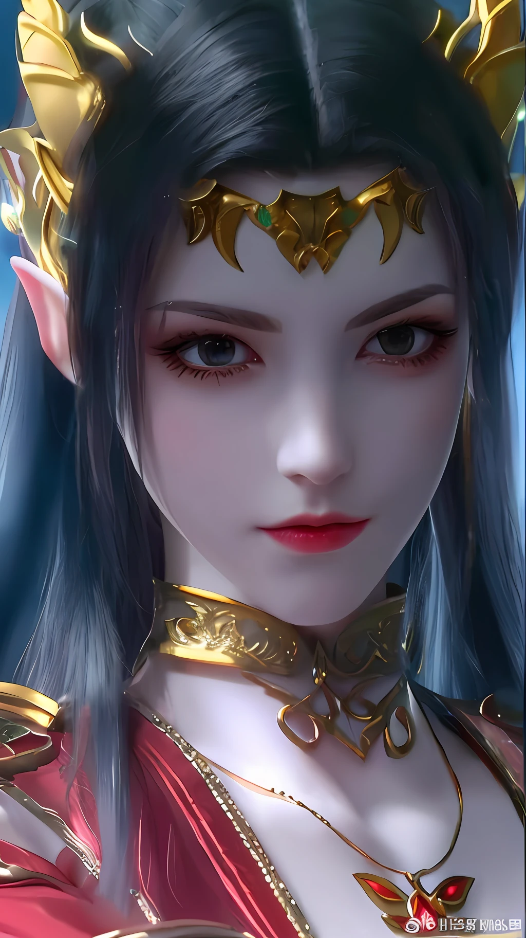 a close up of a woman with a gold crown on her head, portrait of an elf queen, beautiful and elegant elf queen, elf princess, a beautiful fantasy empress, alluring elf princess knight, an elf queen, elf queen, elven princess, she has elf ears and gold eyes, beautiful elven princess, 4 k detail fantasy