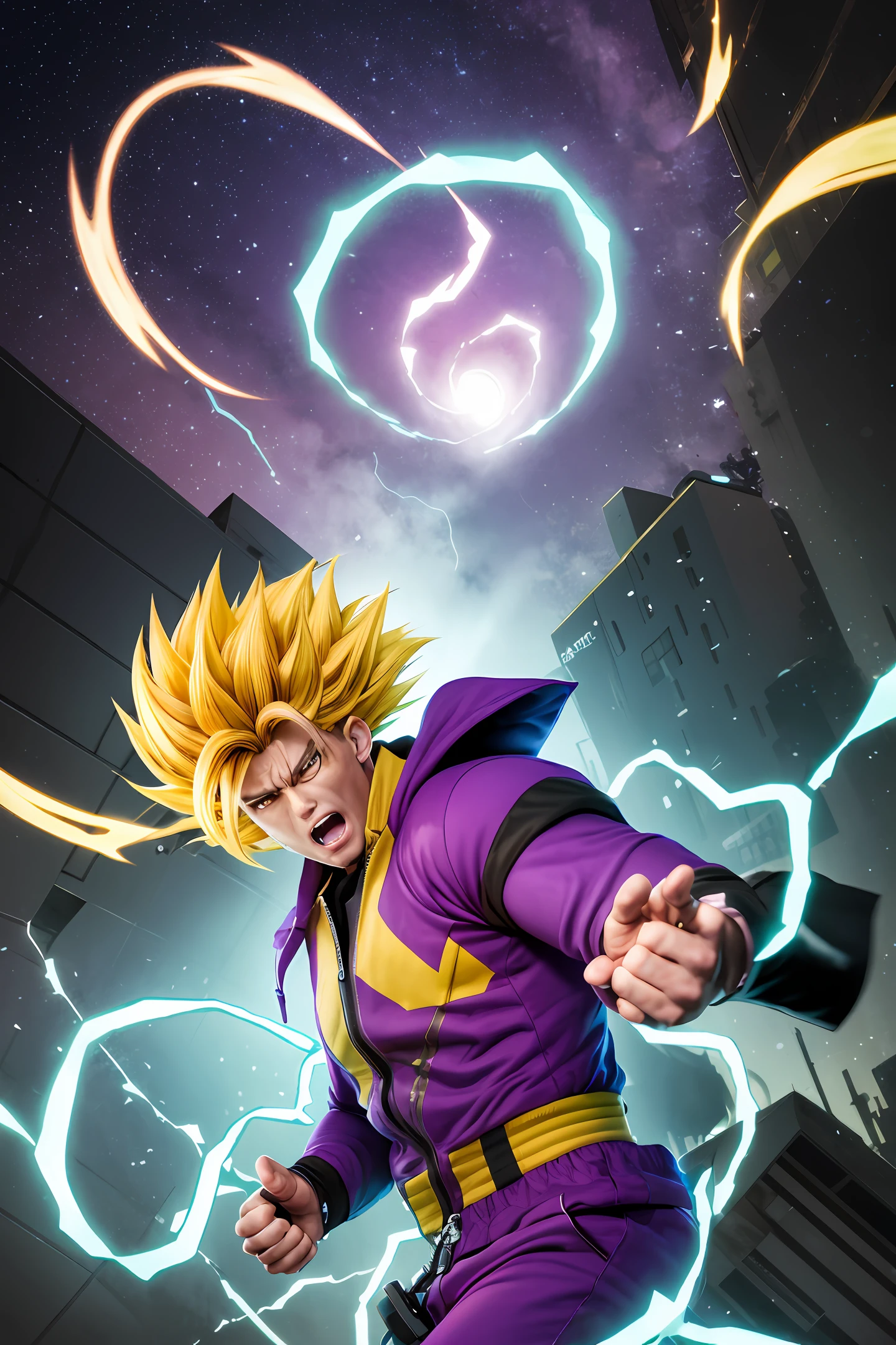 Crie um super sayajin roxo
