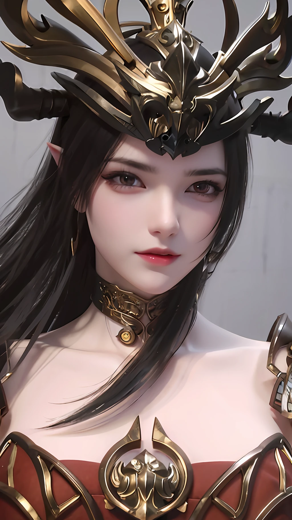 a close up of a woman with a crown on her head, 2. 5 d cgi anime fantasy artwork, beautiful elegant demon queen, artgerm. high detail, artgerm detailed, beautiful and elegant elf queen, white horns queen demon, 4 k detail fantasy, dark elf princess, 4k fantasy art, high quality fantasy art, epic fantasy art style hd