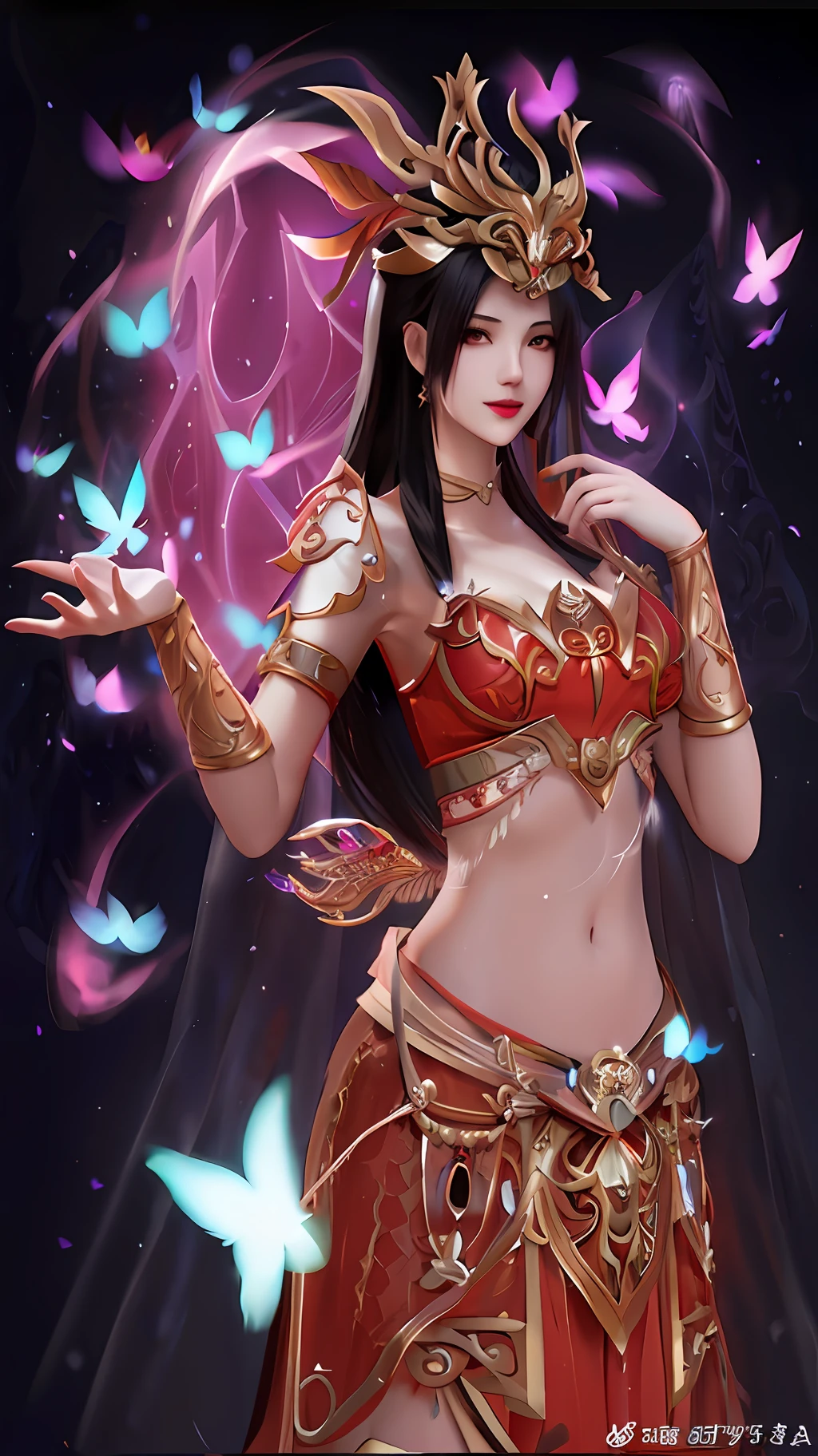 a woman in a red dress with a sword and a bird, a beautiful fantasy empress, extremely detailed artgerm, anime fantasy illustration, fantasy art style, ((a beautiful fantasy empress)), samira from league of legends, anime fantasy artwork, ne zha from smite, ! dream artgerm, epic fantasy art style hd, aesthetic!!!!!! female genie