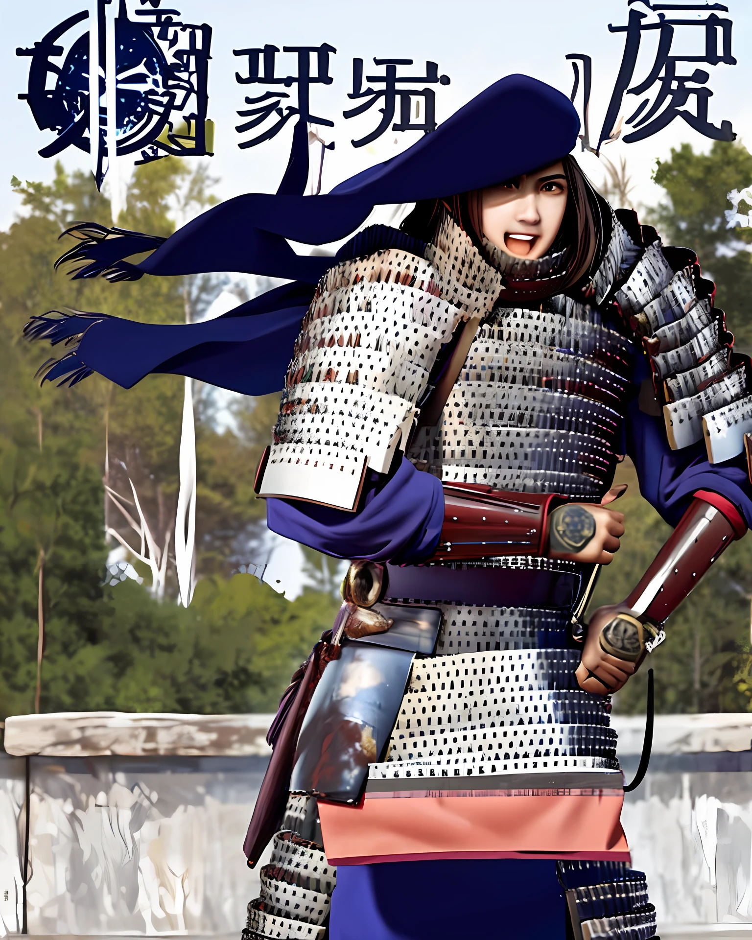China-style,ancient wind,Female general,Long Gun,battle armor,Magnificent,steed,blood-stained,There is a lot of war