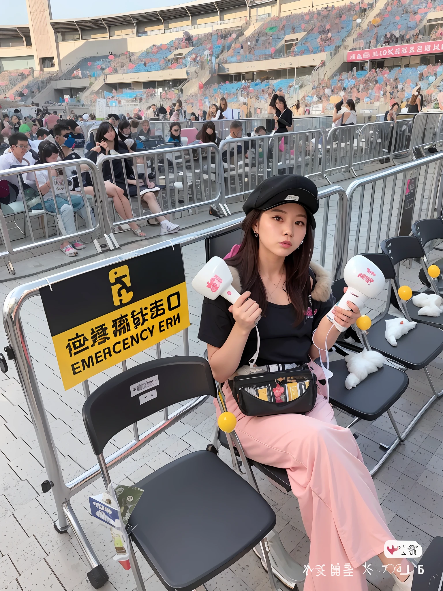 Woman sitting in chair with bottle and hair dryer, 😭 🤮 💕 🎀, 🤬 🤮 💕 🎀, xision wu, wenfei ye, emergency, 2 0 2 0 fashion, wei wang, xintong chen, Zhang Wanting, zeng fanzh, chinese artist, Gorgeous lady, exclusive, chengyou liu, 2 0 2 2 photo
