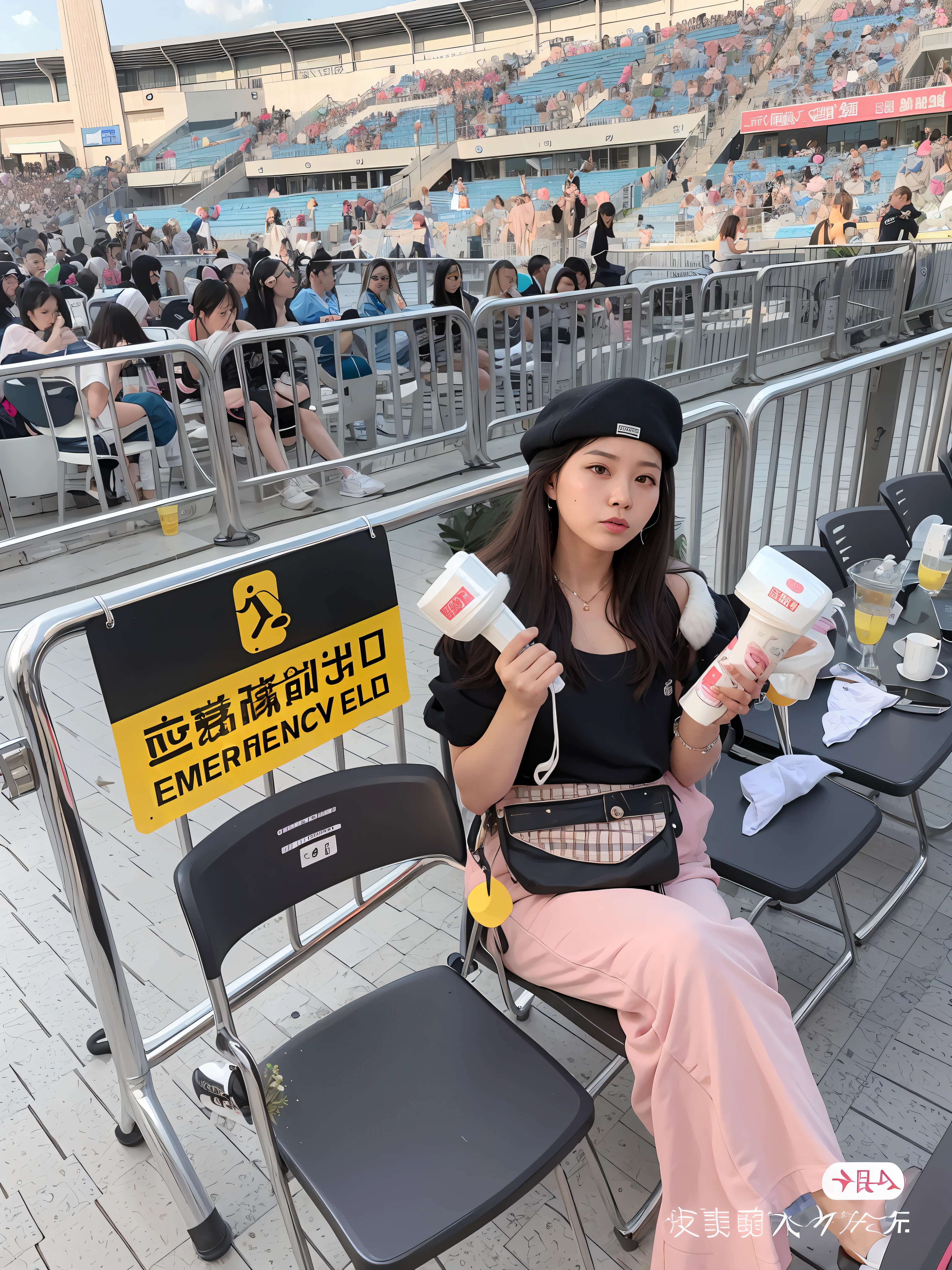 Woman sitting in chair with bottle and hair dryer, 😭 🤮 💕 🎀, 🤬 🤮 💕 🎀, xision wu, wenfei ye, emergency, 2 0 2 0 fashion, wei wang, xintong chen, Zhang Wanting, zeng fanzh, chinese artist, Gorgeous lady, exclusive, chengyou liu, 2 0 2 2 photo