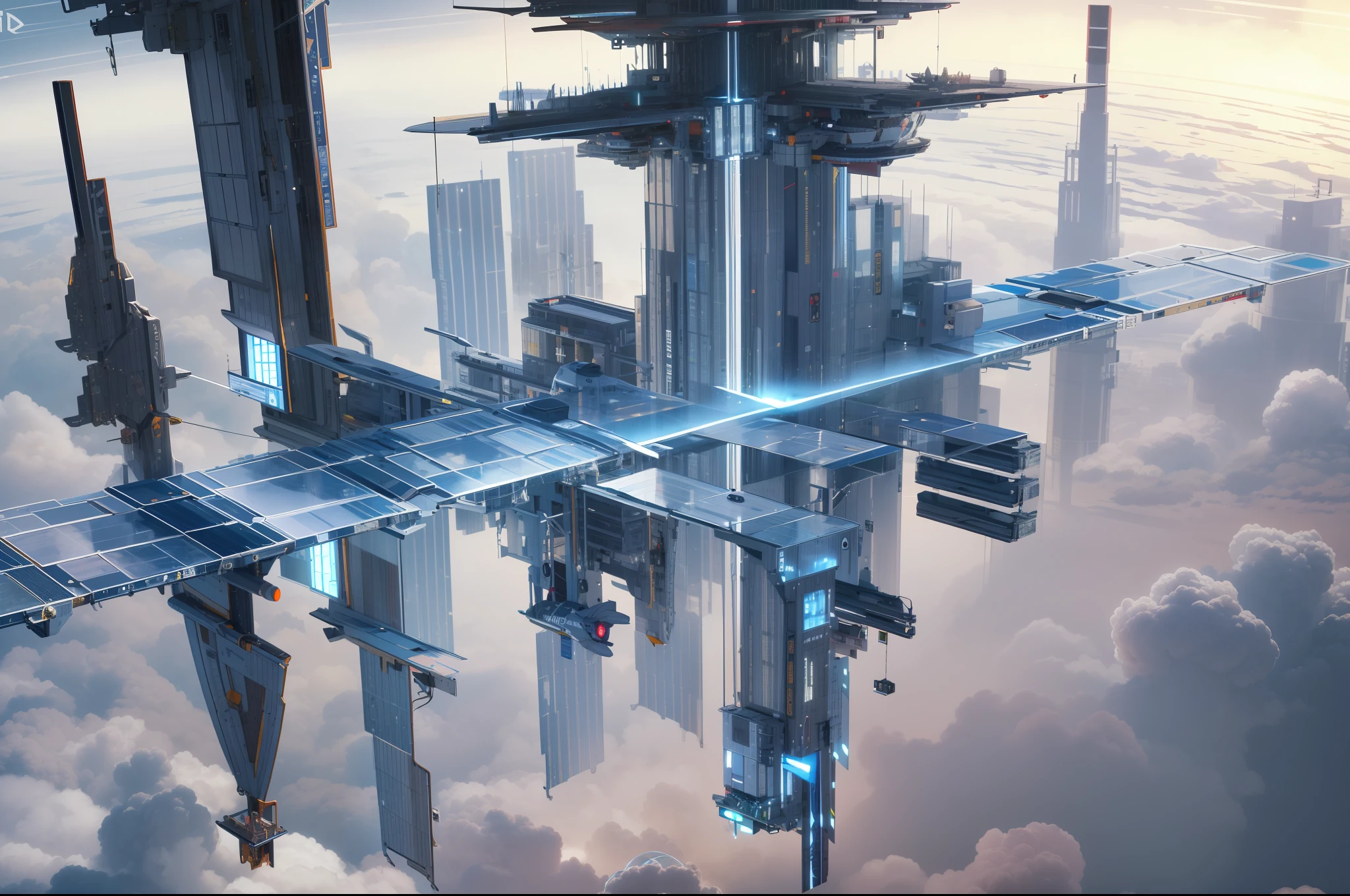 (tmasterpiece:1.2),combats, space_craft, spark of light, suns, the sunset, Glass technology,sci-fy,Ray traching,spaceship