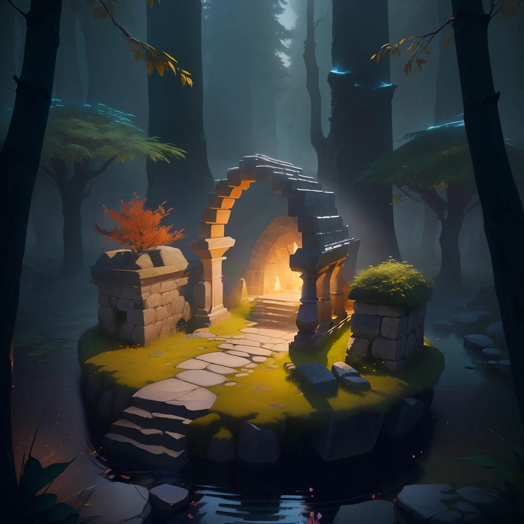 ((Game architecture icon, Game Icon)), (pathway, pond, national style architecture, peach blossoms, forest, rainbow crossing the sky, stone wall, beautiful), reasonable structure, HD, Game Icon, perfect work, intricate design, game model, stunning lighting, C4D, OC rendering, movie edge light, fine light, masterpiece, super detail, epic composition, super high-definition, high quality, highest quality, 32k