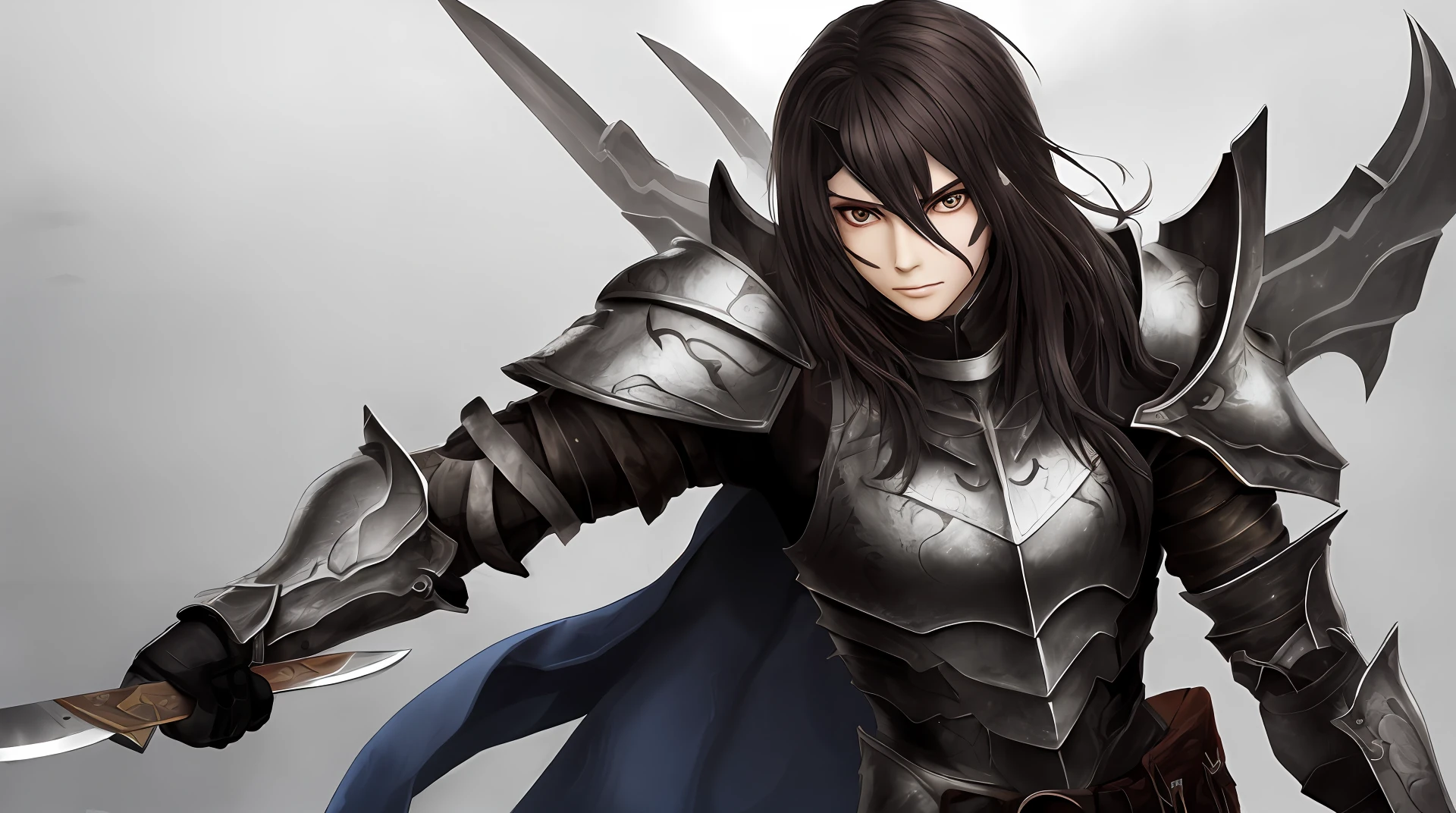 female pervert,年轻,Take a knife,Heroic,quadratic element,delicated,There is armor,The face is delicate,Sharp eyes,Medium chest