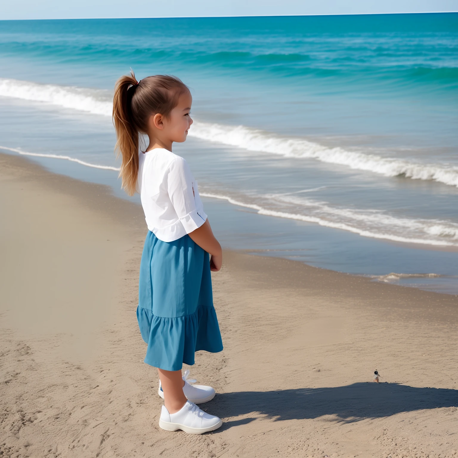 bit girl,Little cute,Have by the sea