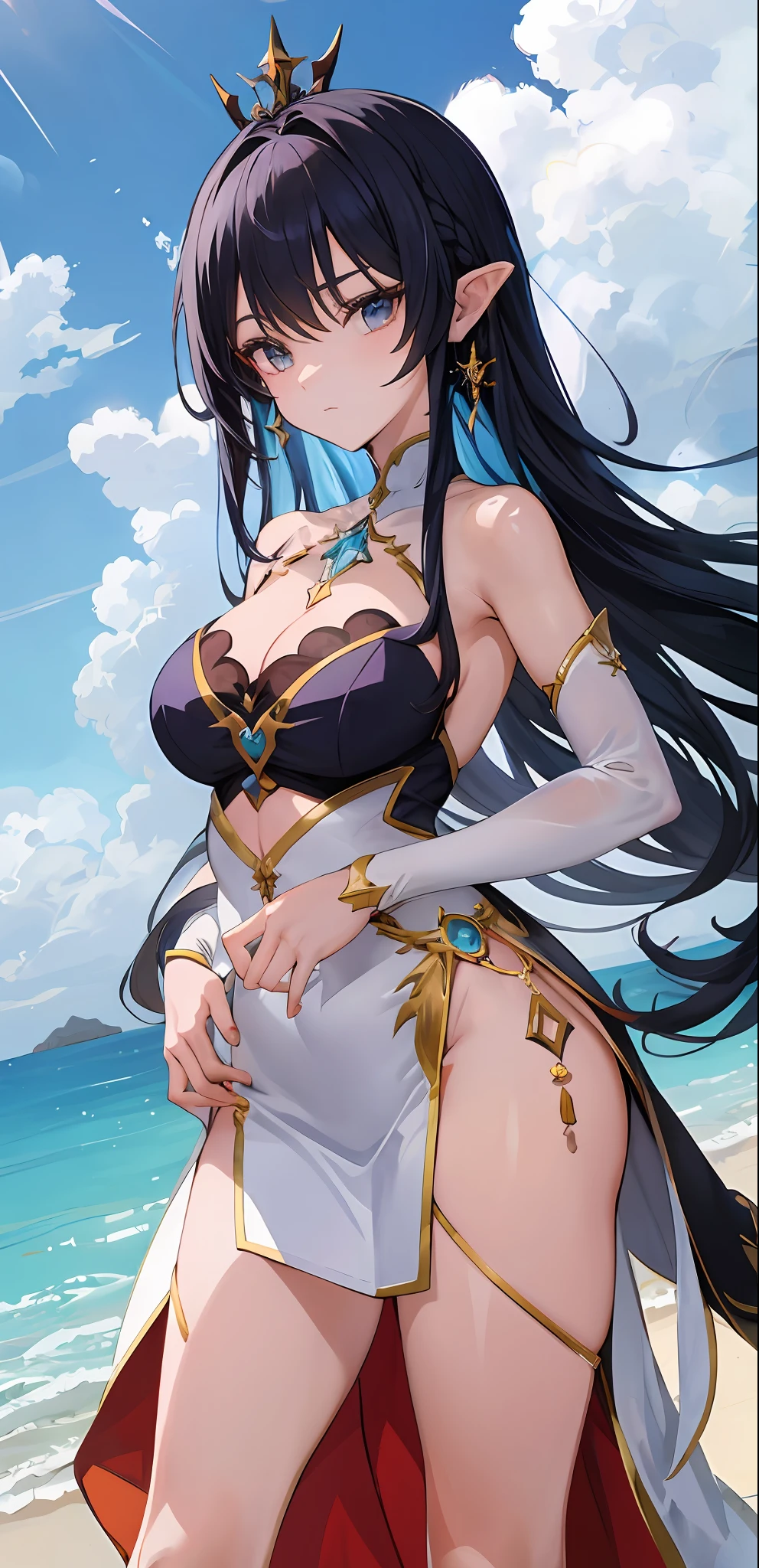 uma mulher em uma roupa preta e dourada com abelhas voando ao seu redor, deusa anime, Artgerm extremamente detalhado, menina anime sedutora, menina anime loira com cabelo longo, Succubus em vestido curto apertado, Deusa loira, fofosexyrobutts, Melhor Avaliado em Pixiv, 8k arte detalhada de alta qualidade, ((uma bela imperatriz fantasia)), mulher bonita sedutora do anime
