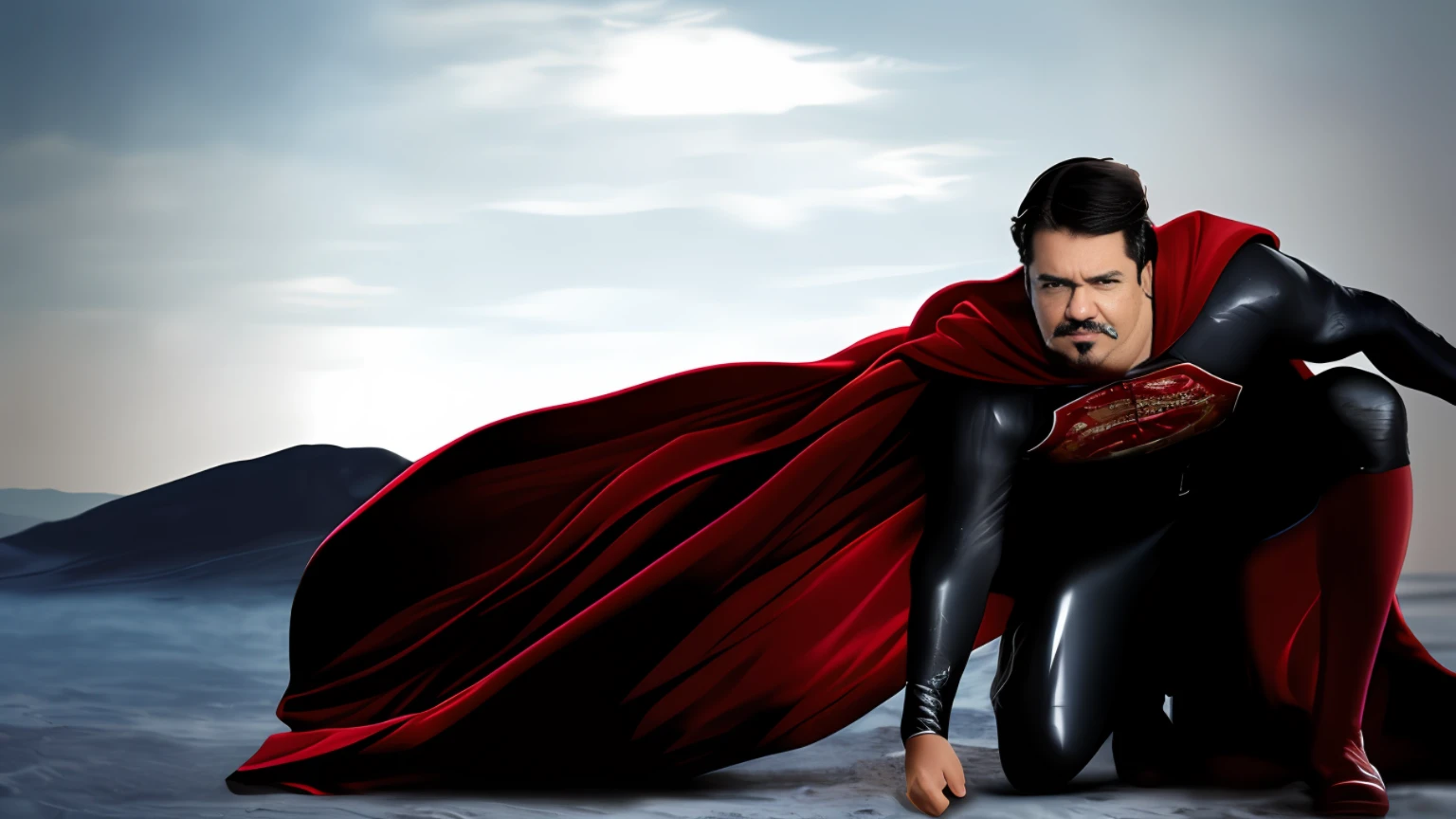 replace the face and preserve the handlebar moustache