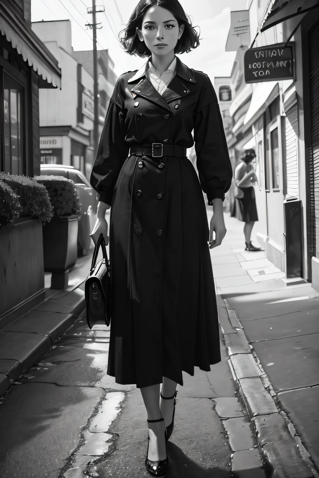 street snap, Vintage black and white street photograph, a true masterpiece of hyper-realism, showcasing ultra-high quality and an exceptional level of detail, hq --auto