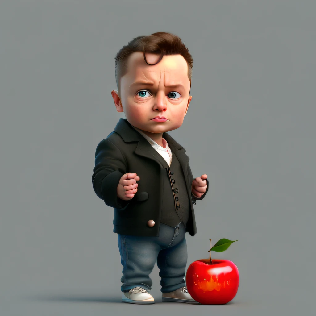 cbzbb, elon musk,charachter,cute, little, beautiful, Devian Art, Trending Artstation, Digital Art, Detailed, Cute, Realistic, Humanoid, Character, Tiny,Cinematic Sho,Cinematic Lights,Elon Musk, выглядит счастливым