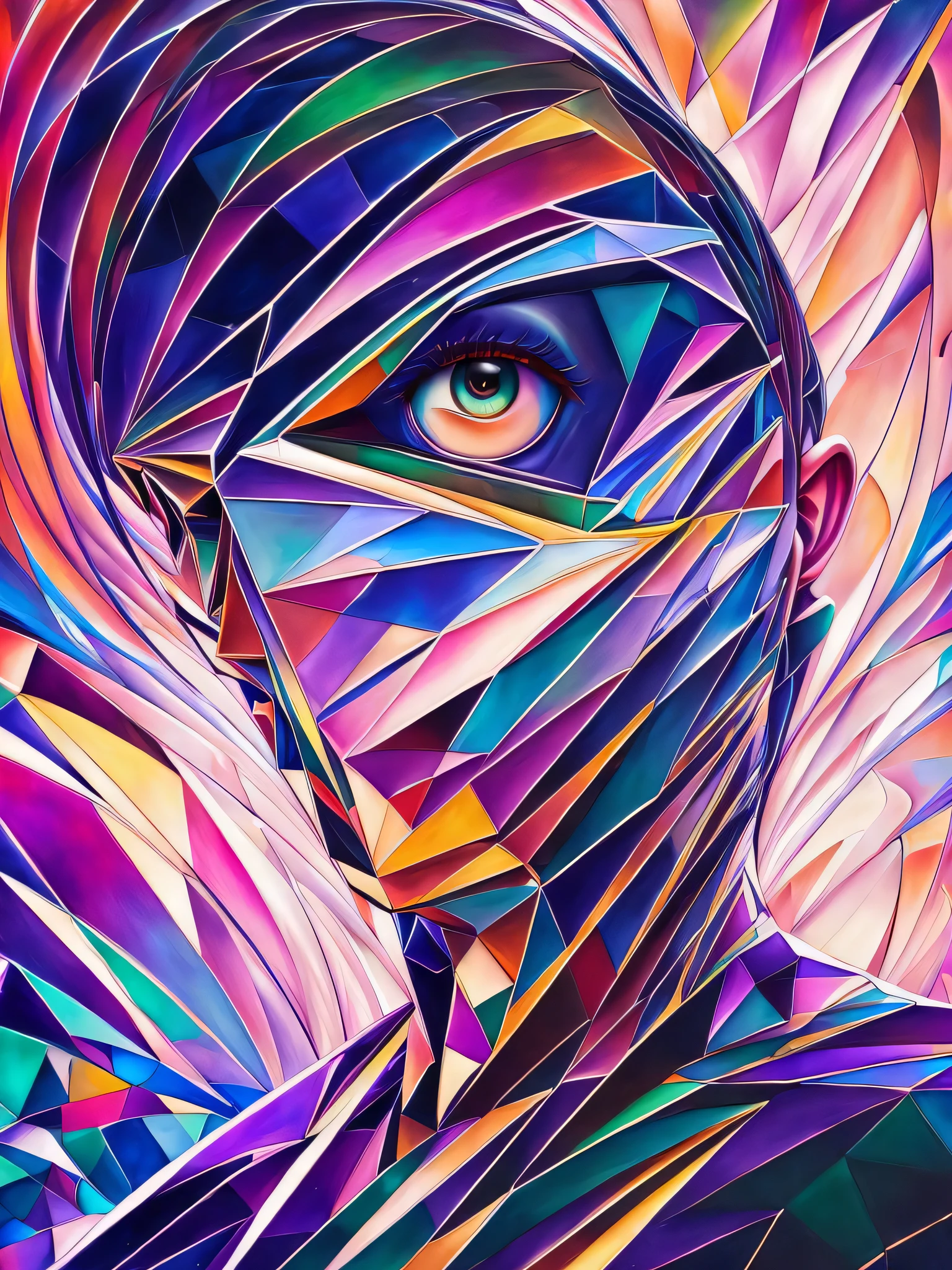 (lineart:1.3), sharp image, 8k, rim light, poster, hdr, woman, (surrealism:1.4), (abstractionism:1.3)