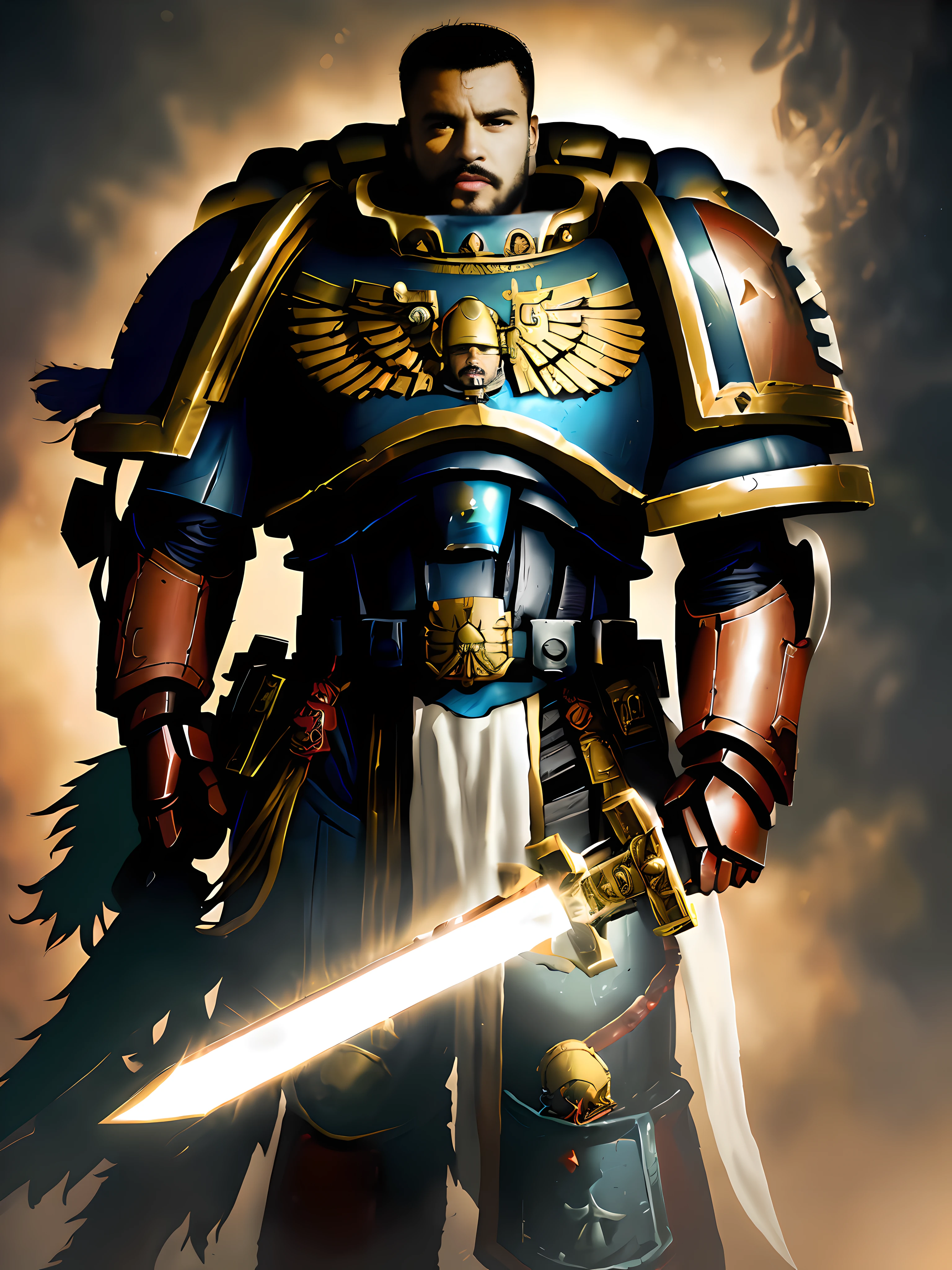 arafed image of a man with a sword and armor, portrait of space marine, warhammer 4k, warhammer 4 0 k fantasy, warhammer 4 0 k artwork, warhammer 4 0, warhammer 40, space marine, warhammer 4 0 0 0, ( ( ( ( ( warhammer 4 0 k, warhammer 4 0 k, warhammer40k, warhammer 40k