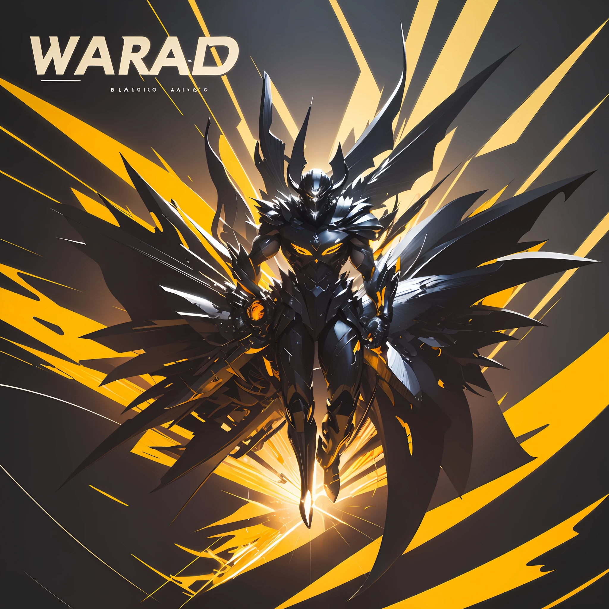 (logotipo: WarriorBlack - cores preto e laranja, raios laranja)