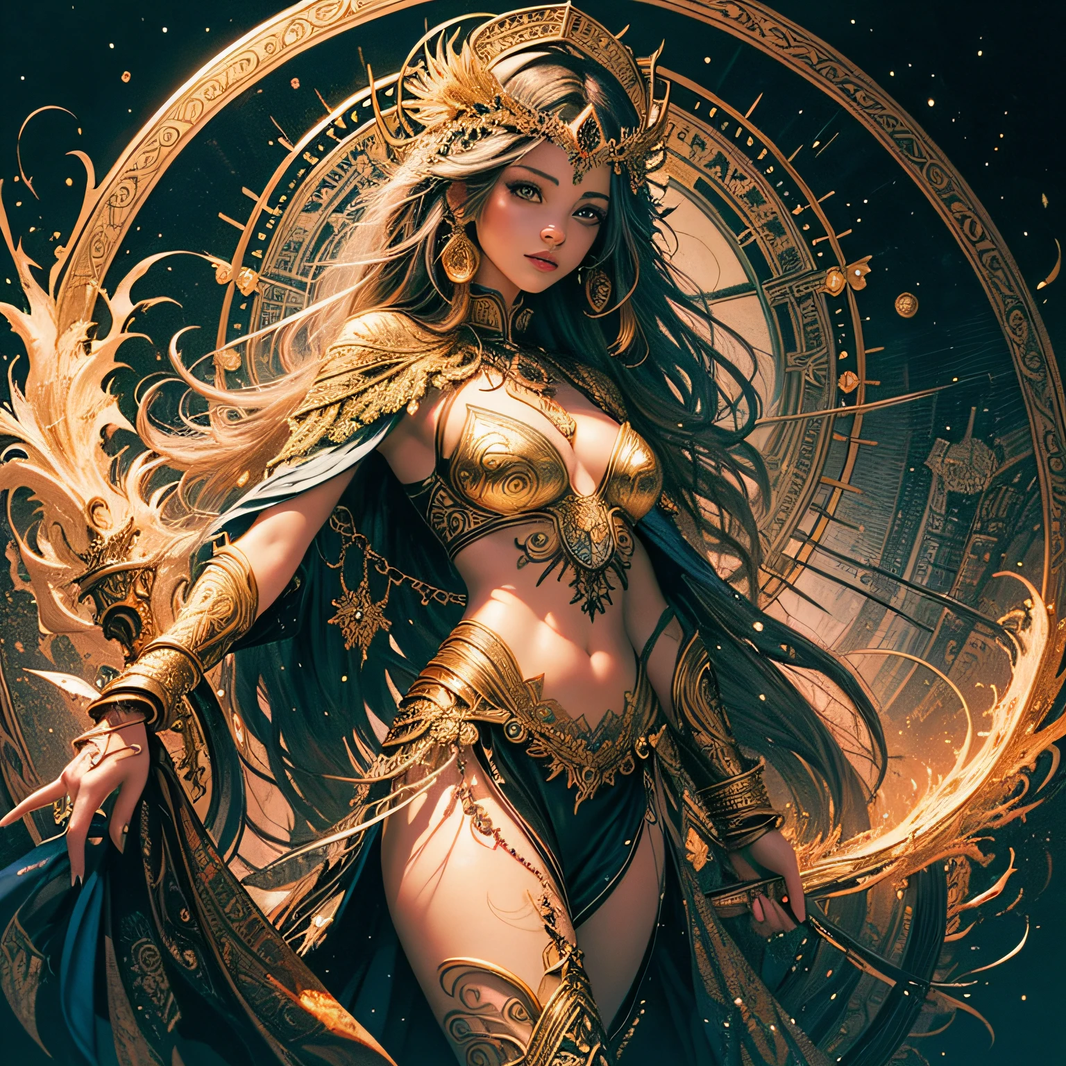 (masterpiece, top quality, best quality, official art, beautiful and aesthetic:1.2), (1girl), extreme detailed,colorful,highest detailed, official art, unity 8k wallpaper, ultra detailed, beautiful and aesthetic, beautiful, masterpiece, best quality, (zentangle, mandala, tangle, entangle) ,holy light,gold foil,gold leaf art,glitter drawing, PerfectNwsjMajic --auto