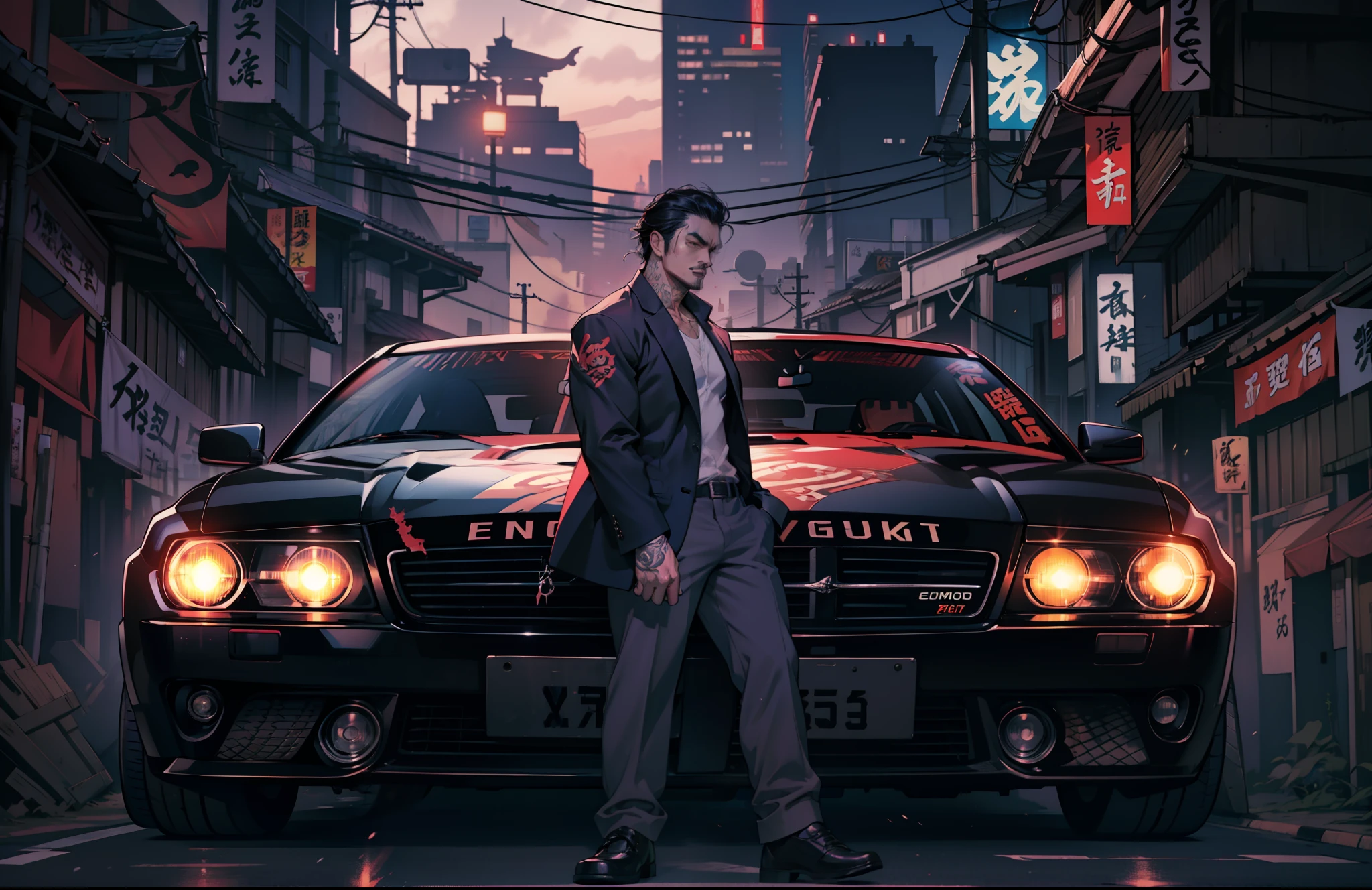 Yakuza, badass, dangerous, black car, epic, cinematic