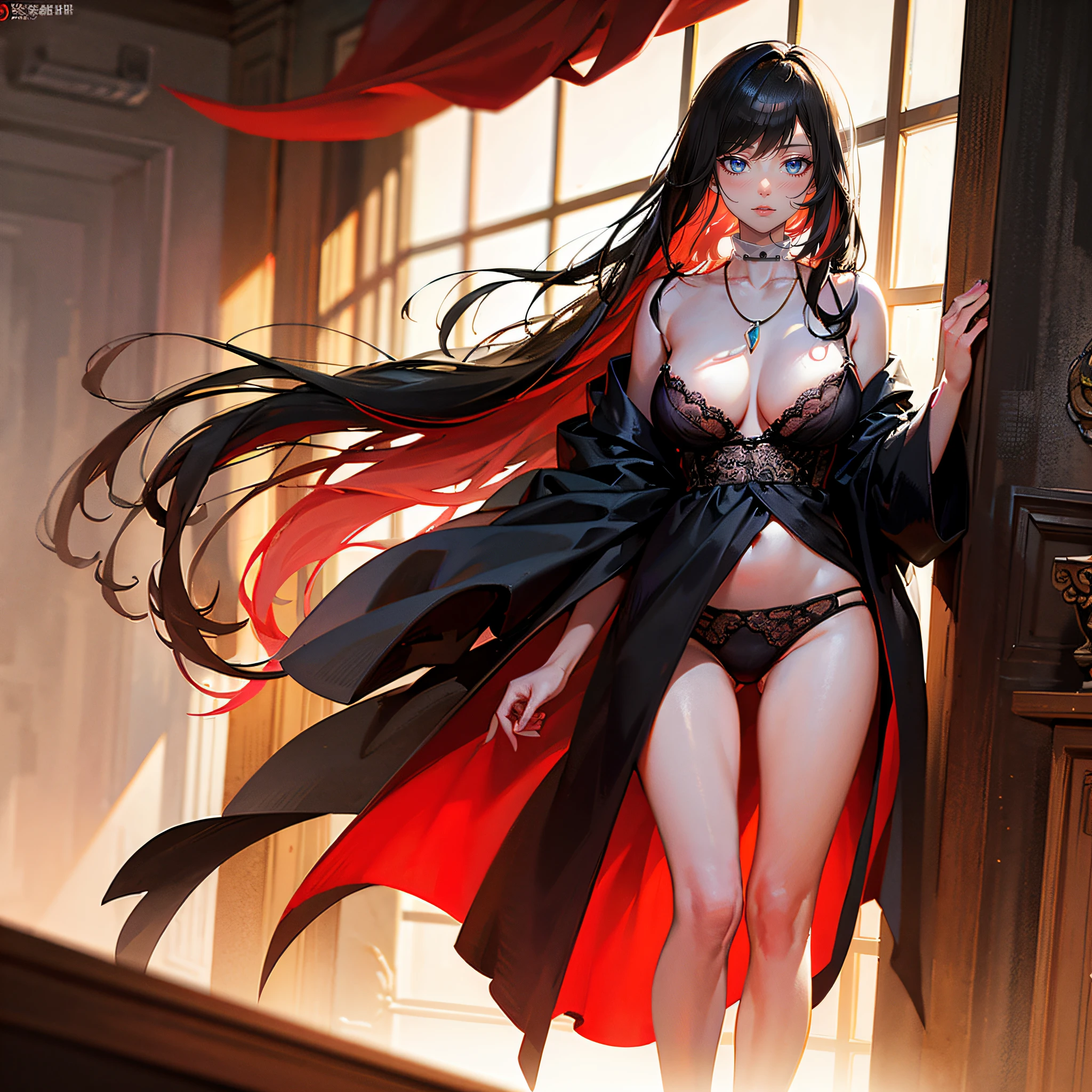 masuter piece, best qualtiy, ultra-detailliert, Amazing paintings, Beautiful fece, and delicate facial expressions, Blue eyes, One lady, Floating feeling, hight resolution, Dynamic angles, Dynamic poses, silber hair:1.3 + Red-haired:1.2 + Purple hair + Yellow hair:1.3 + Green hair:1.3, White martial arts uniform, neck ribbon, lots of water droplets, ​​clouds, dim light, wide Shots, watercolor paiting