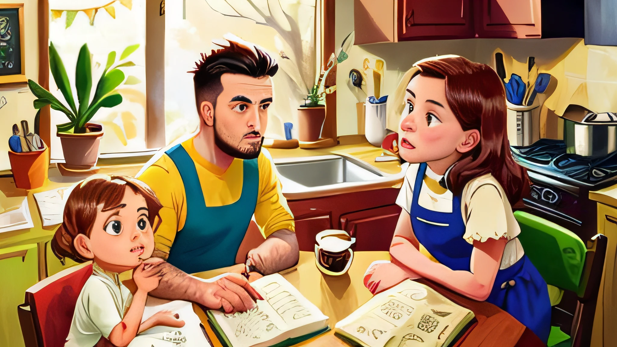 Pedro, Your father and mother sitting at the kitchen table