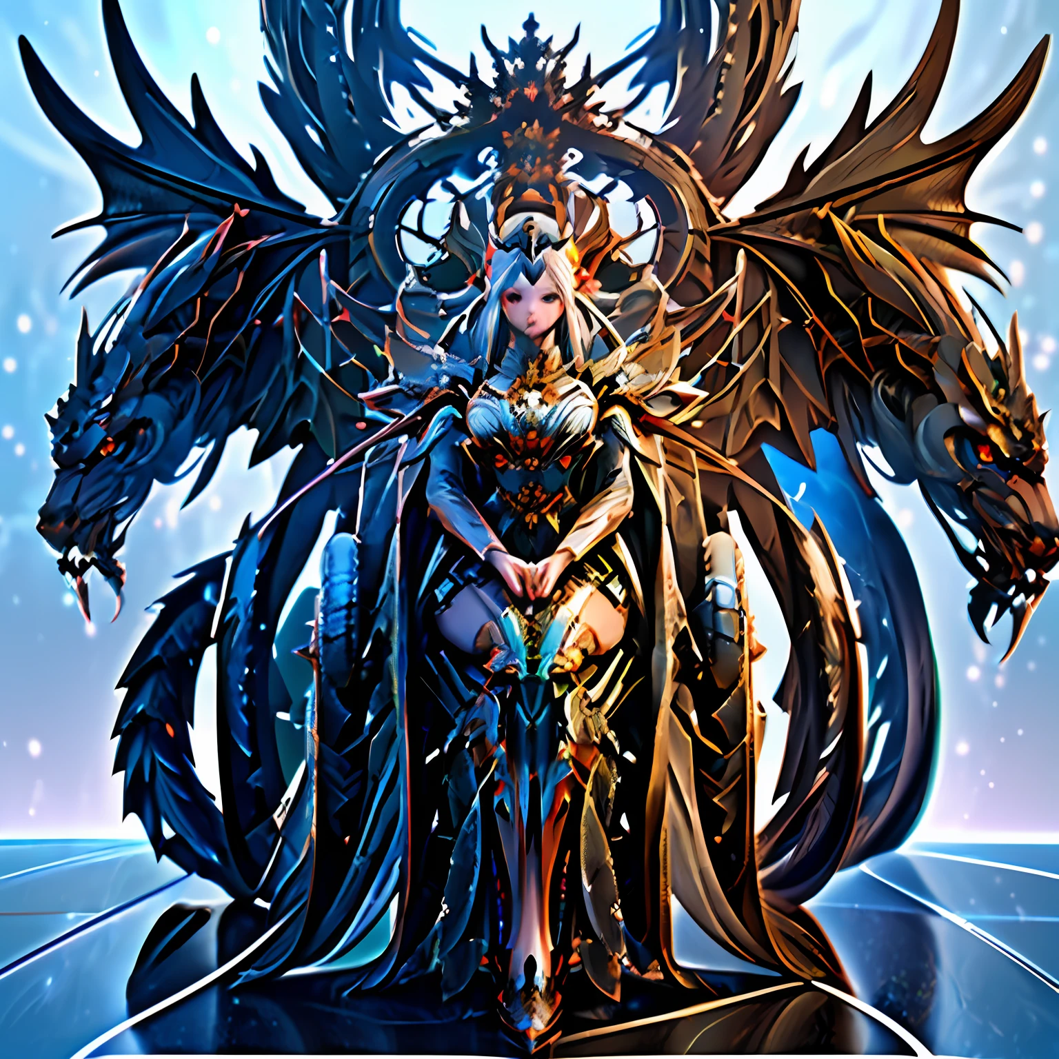 ((Mecha Dragon+Sci-fi Dragon+cyber punk perssonage)),(perfect detail+The ultimate work of art),(Complex mechanical design+Film and television grade+2K)