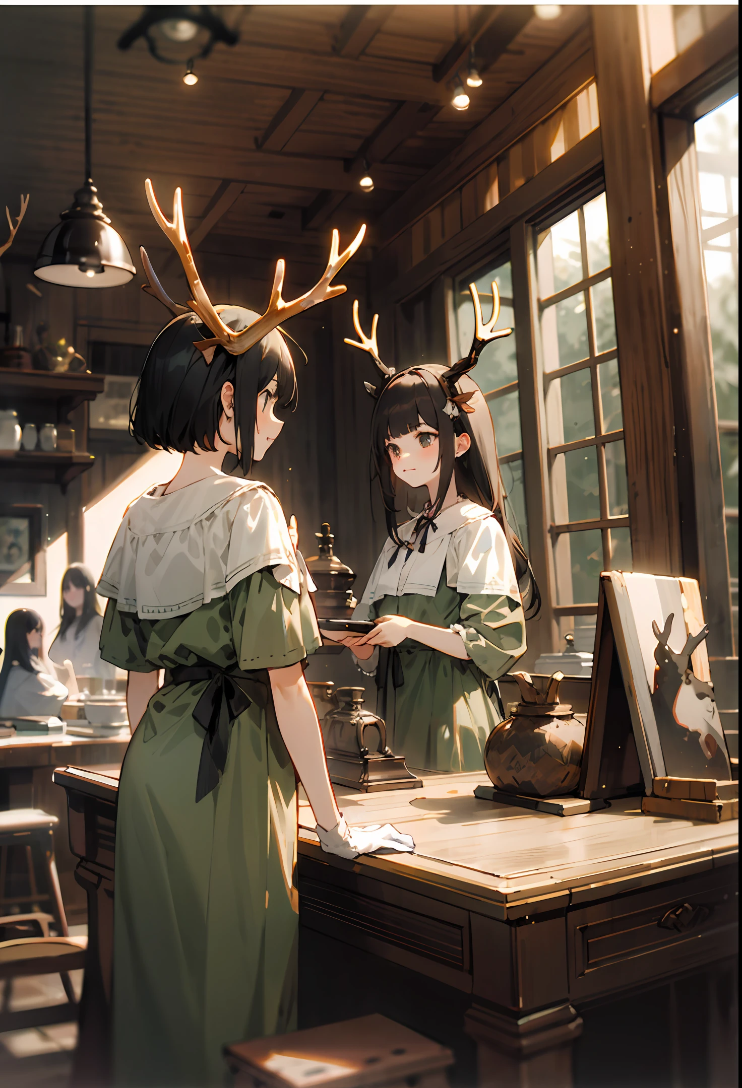 Antlers girls Antique