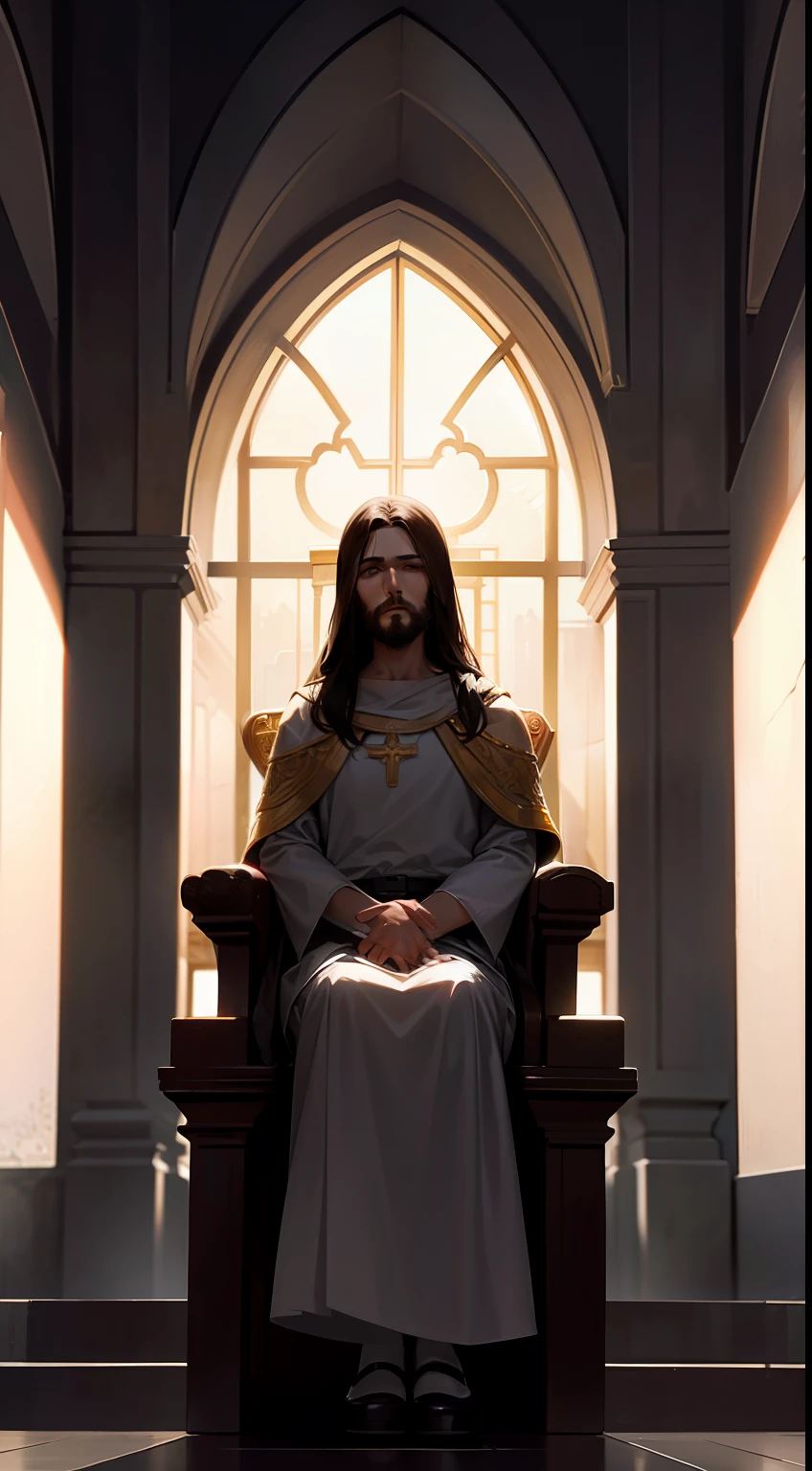 Jesus Christ seated on a divine throne