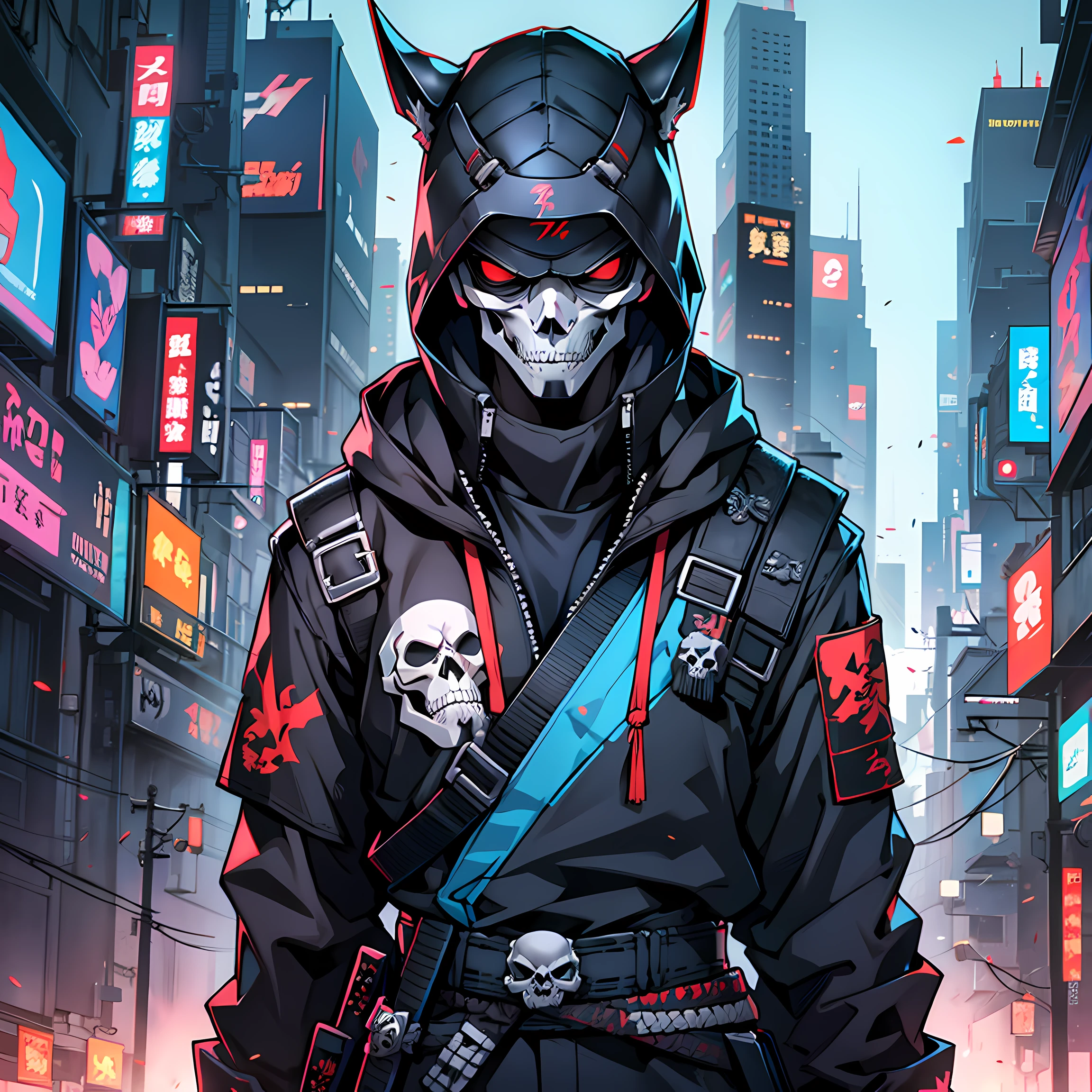 "((hooded man:1.2) (no face appearing) (cyberpunk style) (futuristic clothing)) focus on the face" --auto