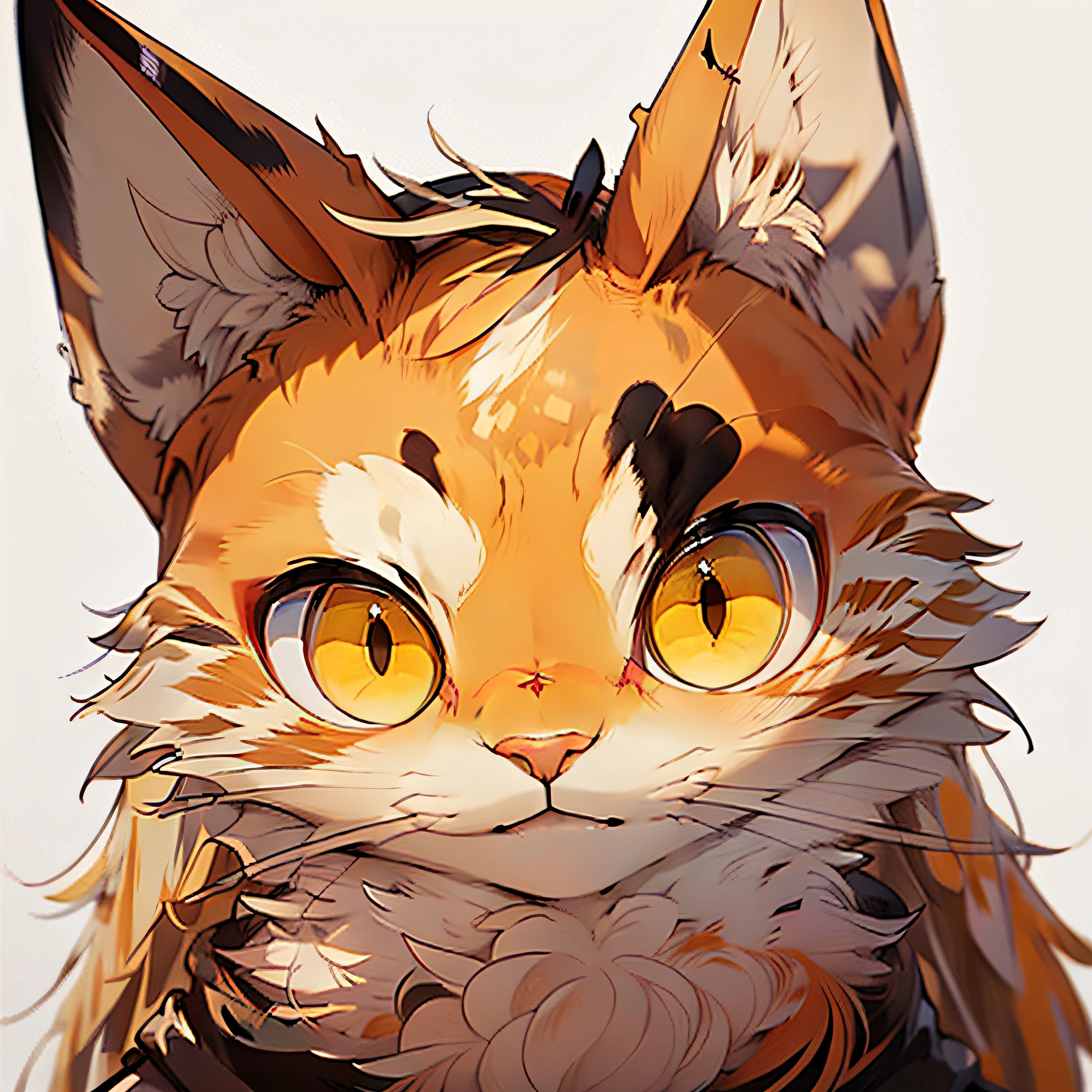 gato anime, arte detalhada, gato laranja, olhos vermelhos e brilhantes, pintura digital adoravel, foco no rosto, black bandana on head with ears out, kawaii retrato, olhos grandes, arte anime digital olhando para o telespectador fixamente, pintura adoravel, gato pelo laranja, gato rajado laranja, cores vivas, kawaii, olhos grandes, olhos brilhantes e grandes