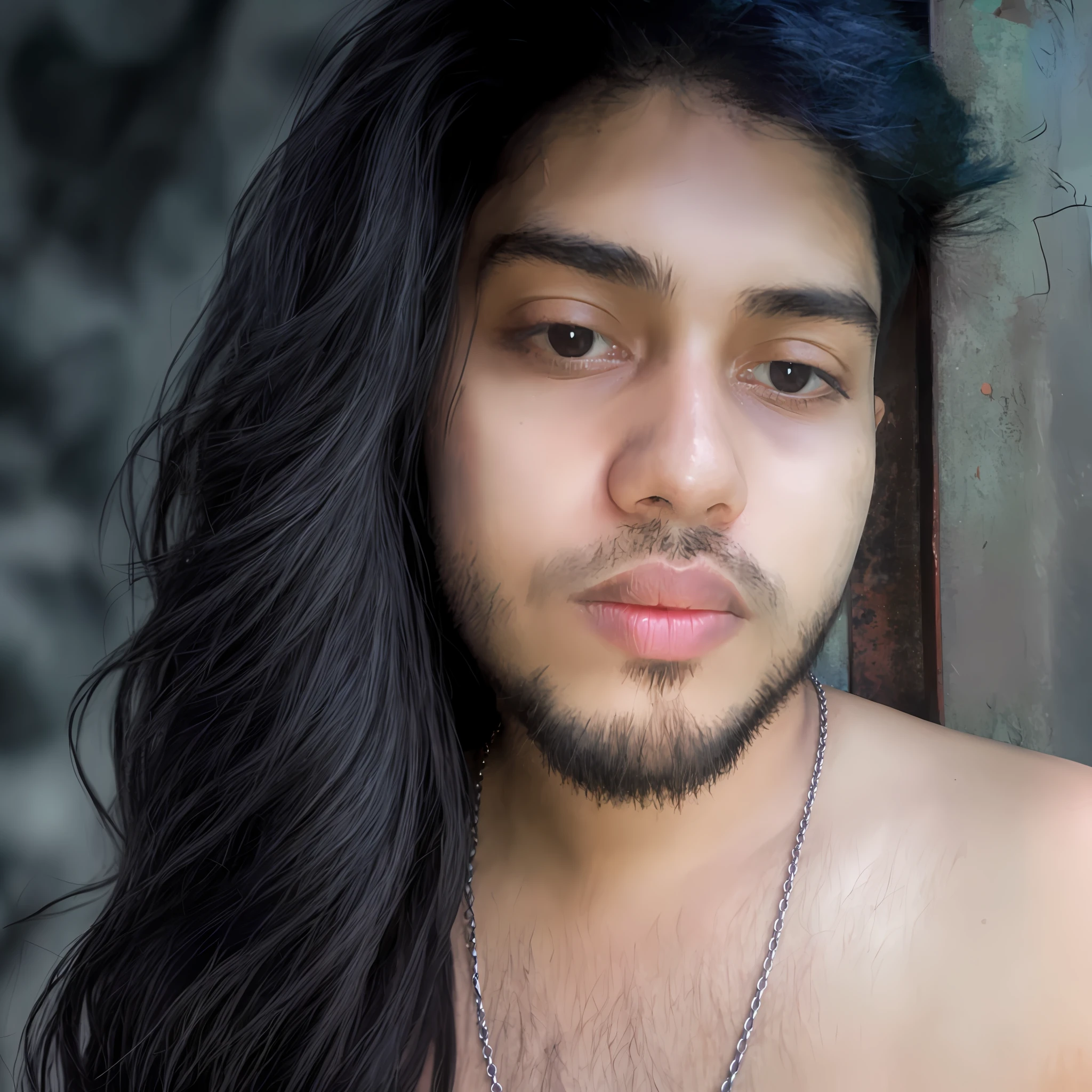 black hair, Surrealism, 8k, super detail. Change background into city . Keep the face realism