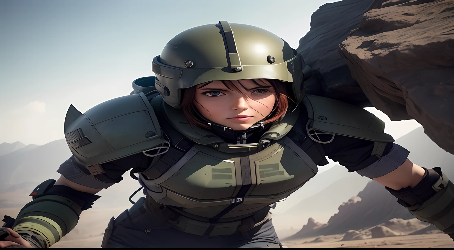 There is a woman in a helmet and green suit holding a stone, clothed in sci-fi military armor, Filme ainda de Duna 2020, Anjo de batalha Alita, anjo de batalha, de um filme 2 0 1 9 sci fi 8k, Loba Andrade de Apex Legends, Alita anjo de batalha