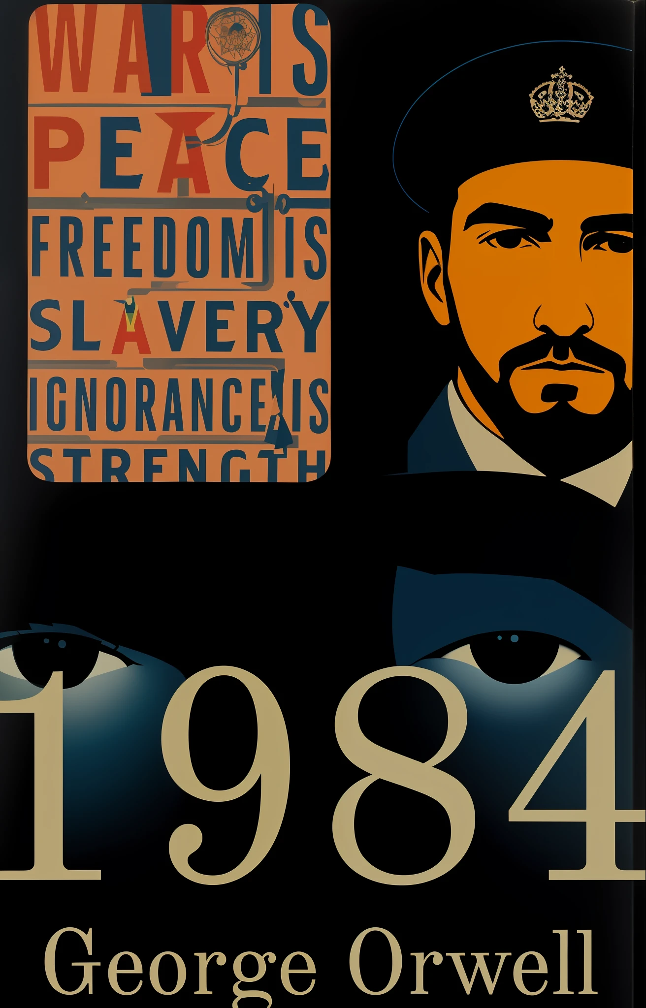 A closeup of a man with a book on his head, 1 9 8 4, 1984, Jorge Orwell, 2024, 2 0 2 4, 1964, 1 9 6 4, inspired by Franz Cižek, de 1986, 2049, de 1985