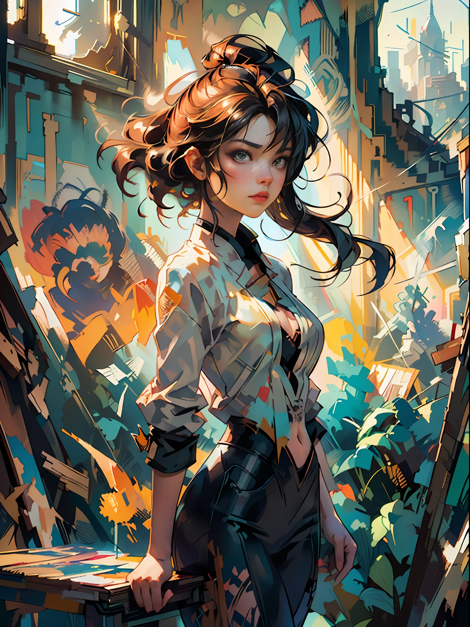 ::  comix style ryuko hikari ::2.9   style :: concept art, smooth, sharp focus, illustration, , character sheet, lightningwave, beautiful anime watercolor painting ,paint dripping by tim okamura, victor nizovtsev, greg rutkowski, noah bradley. trending on artstation, 8k, masterpiece, graffiti paint, fine detail, full of color, intricate detail, golden ratio illustration,monochromatic green background, masterpiece, best quality, high quality, highres, best quality, high resolution fix, bright amazing lighting, detail enhancement,(beautiful and clear background:1.2),, fantastic paintings ,graffit style, best quality, high quality, highres, detail enhancement, ((most beautiful image in the world)), masterpiece, best quality, high quality, highres, detail enhancement, ((most beautiful image )), , emphasis on the correct 5 fingers on each hand and the correct shadow, , bright image, art by stanley artgerm lau, art by kenneth rocafort, art by genzoman, art by joe madureira, art by blushyspicy, art by stjepan sejic, art by j scott campbell, art by guillem march, art by citemer liu, 4k, high resolution, comic book, comic book character, comic, high quality, masterpiece, best quality, high quality, highres, amazing lighting, detail enhancement, most beautiful image in the world, 8k resolution, awe inspiring, hd, 4k, masterpiece, highres, absurdres, natural volumetric lighting and best shadows, deep depth of field, sharp focus,::inking comix on pencils  by richard luong ::stunningly