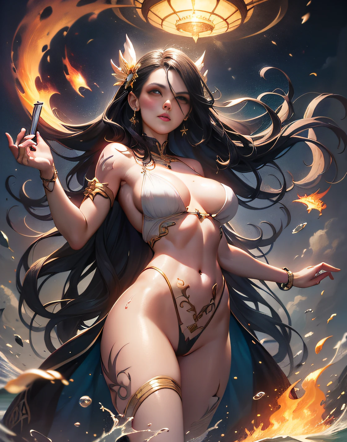 cloudy night sky storm, sunset red clouds storm cloudy, rough sea, psychedelic waves, skin and clothes wet with water, drops of water, floating bubbles, magical lights,face by tom bagshaw art station,, Moon Goddess, Full Length Figure, Contemptuous Gaze, Detailed Face, (Naked: 1.4), (See-Through Lingerie: 1.3), Gold Decoration, Black Plain Background, High Contrast, Masterpiece, Best Quality, Best Quality, Cinematic Lighting, Photorealistic,Goddess maiden, gorgeous, splashing, flame, flowing pen and ink,view of pubic hair,Goddess maiden, gorgeous, splashing, flame, flowing pen and ink,full female body, beautiful caucasian girl close-up, body in dynamic movement, oil, digital art, splash, full body,art by Sakimichan,oriental mandala tattoo, fractal background, silver and gold and bronze spirit, natural skin moistened with water, slight smile, view from below, perfect golden eyes, long curly black hair, floating antique clock, lamp ancient, splash,seductive pose, visible pubic hair, breasts visible,full body, black hair, Transparent clothing, slight smile,Jean-Baptiste Monge style, bright, beautiful , splash, Glittering , cute and adorable, filigree, , rim lighting, lights, extremely , magic, surreal, fantasy, digital art, , wlop, artgerm and james jean,floating antique clock, lamp ancient, splash,floating antique clock,face by tom bagshaw art station, view from below,