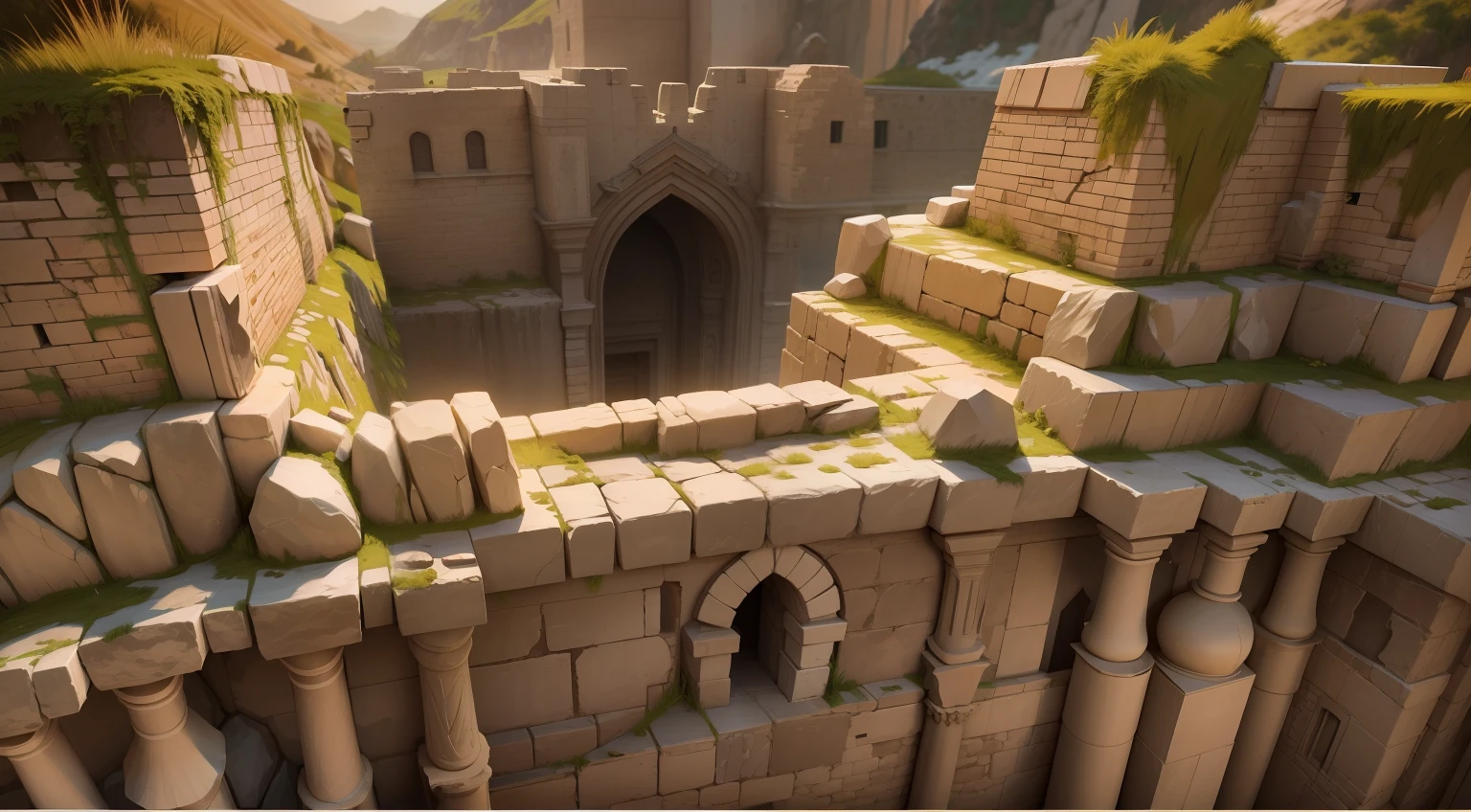 Only building rocks, without vegetation.
