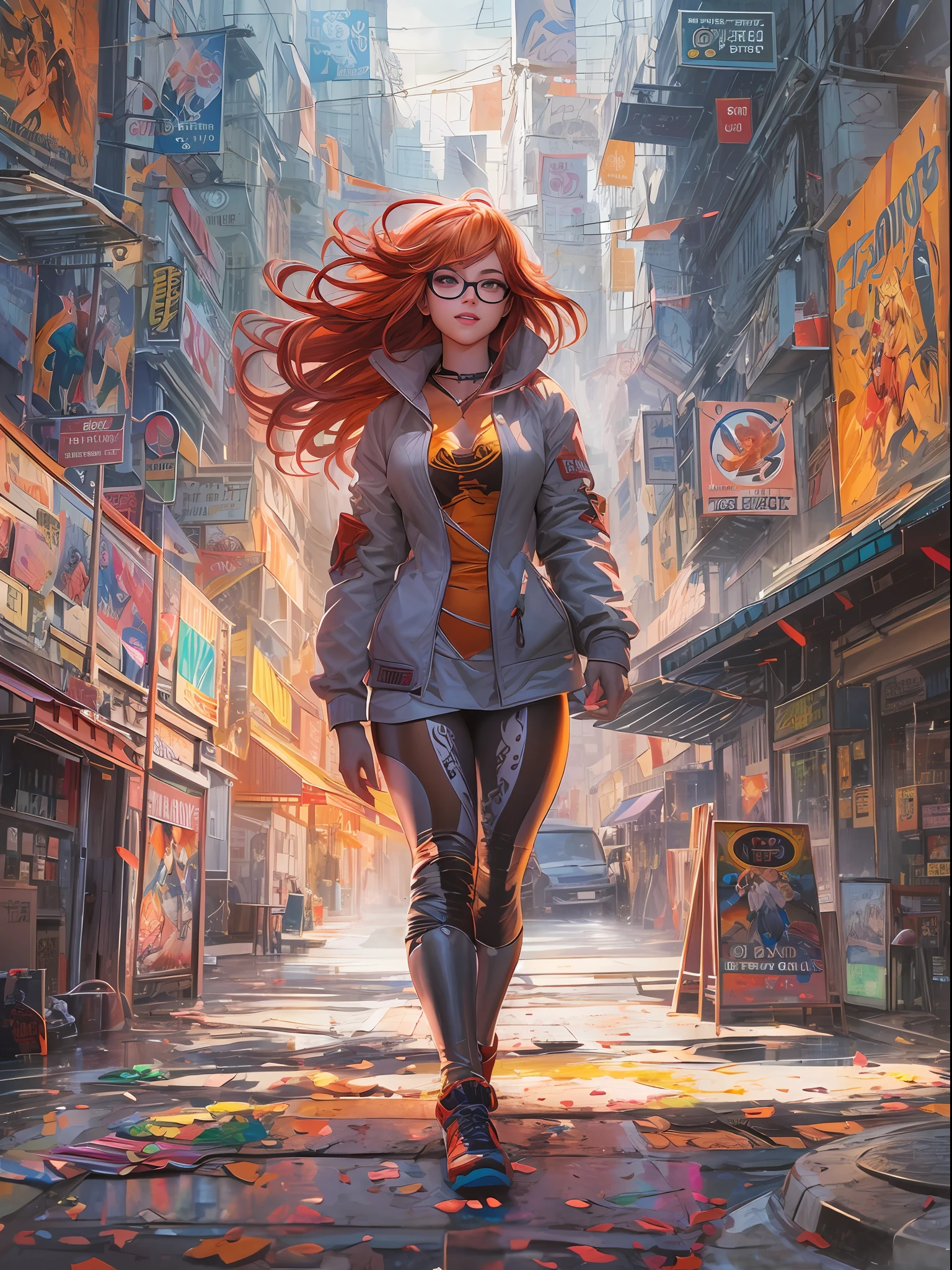 ::  comix style ryuko hikari ::2.9   style :: concept art, smooth, sharp focus, illustration, , character sheet, lightningwave, beautiful anime watercolor painting ,paint dripping by tim okamura, victor nizovtsev, greg rutkowski, noah bradley. trending on artstation, 8k, masterpiece, graffiti paint, fine detail, full of color, intricate detail, golden ratio illustration,monochromatic green background, masterpiece, best quality, high quality, highres, best quality, high resolution fix, bright amazing lighting, detail enhancement,(beautiful and clear background:1.2),, fantastic paintings ,graffit style, best quality, high quality, highres, detail enhancement, ((most beautiful image in the world)), masterpiece, best quality, high quality, highres, detail enhancement, ((most beautiful image )), , emphasis on the correct 5 fingers on each hand and the correct shadow, , bright image, art by stanley artgerm lau, art by kenneth rocafort, art by genzoman, art by joe madureira, art by blushyspicy, art by stjepan sejic, art by j scott campbell, art by guillem march, art by citemer liu, 4k, high resolution, comic book, comic book character, comic, high quality, masterpiece, best quality, high quality, highres, amazing lighting, detail enhancement, most beautiful image in the world, 8k resolution, awe inspiring, hd, 4k, masterpiece, highres, absurdres, natural volumetric lighting and best shadows, deep depth of field, sharp focus,::inking comix on pencils  by richard luong ::stunningly head adhesive, blue circle background glow me, Detailed drawing of a girl with a long hair style and glasses, smiling with an ultra-detailed vectorization and silhouette, high res 8k.