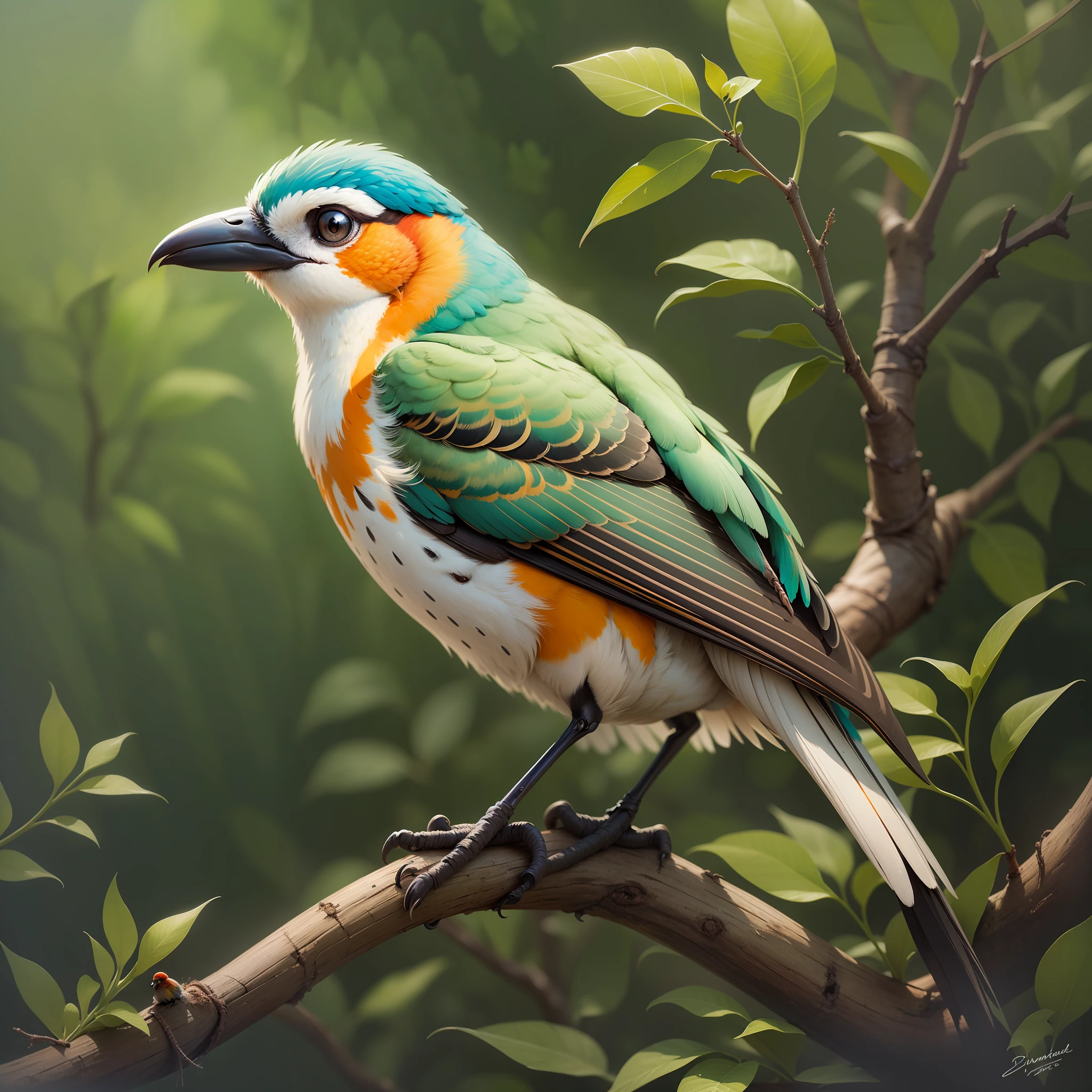 ((Pintura:1.2),(Realistic:1.1),(bird),(Floresta),(fire:0.9))