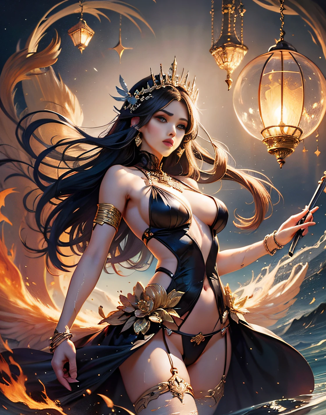 Prompts
Copiar prompts
cloudy night sky storm, sunset red clouds storm cloudy, rough sea, psychedelic waves, skin and clothes wet with water, drops of water, floating bubbles, magical lights,face by tom bagshaw art station,, Moon Goddess, Full Length Figure, Contemptuous Gaze, Detailed Face, (Naked: 1.4), (See-Through Lingerie: 1.3), Gold Decoration, Black Plain Background, High Contrast, Masterpiece, Best Quality, Best Quality, Cinematic Lighting, Photorealistic,Goddess maiden, gorgeous, splashing, flame, flowing pen and ink,view of pubic hair,Goddess maiden, gorgeous, splashing, flame, flowing pen and ink,full female body, beautiful caucasian girl close-up, body in dynamic movement, oil, digital art, splash, full body,art by Sakimichan,oriental mandala tattoo, fractal background, silver and gold and bronze spirit, natural skin moistened with water, slight smile, view from below, perfect golden eyes, long curly black hair, floating antique clock, lamp ancient, splash,seductive pose, visible pubic hair, breasts visible,full body, black hair, Transparent clothing, slight smile,Jean-Baptiste Monge style, bright, beautiful , splash, Glittering , cute and adorable, filigree, , rim lighting, lights, extremely , magic, surreal, fantasy, digital art, , wlop, artgerm and james jean,floating antique clock, lamp ancient, splash,floating antique clock,face by tom bagshaw art station, view from below,