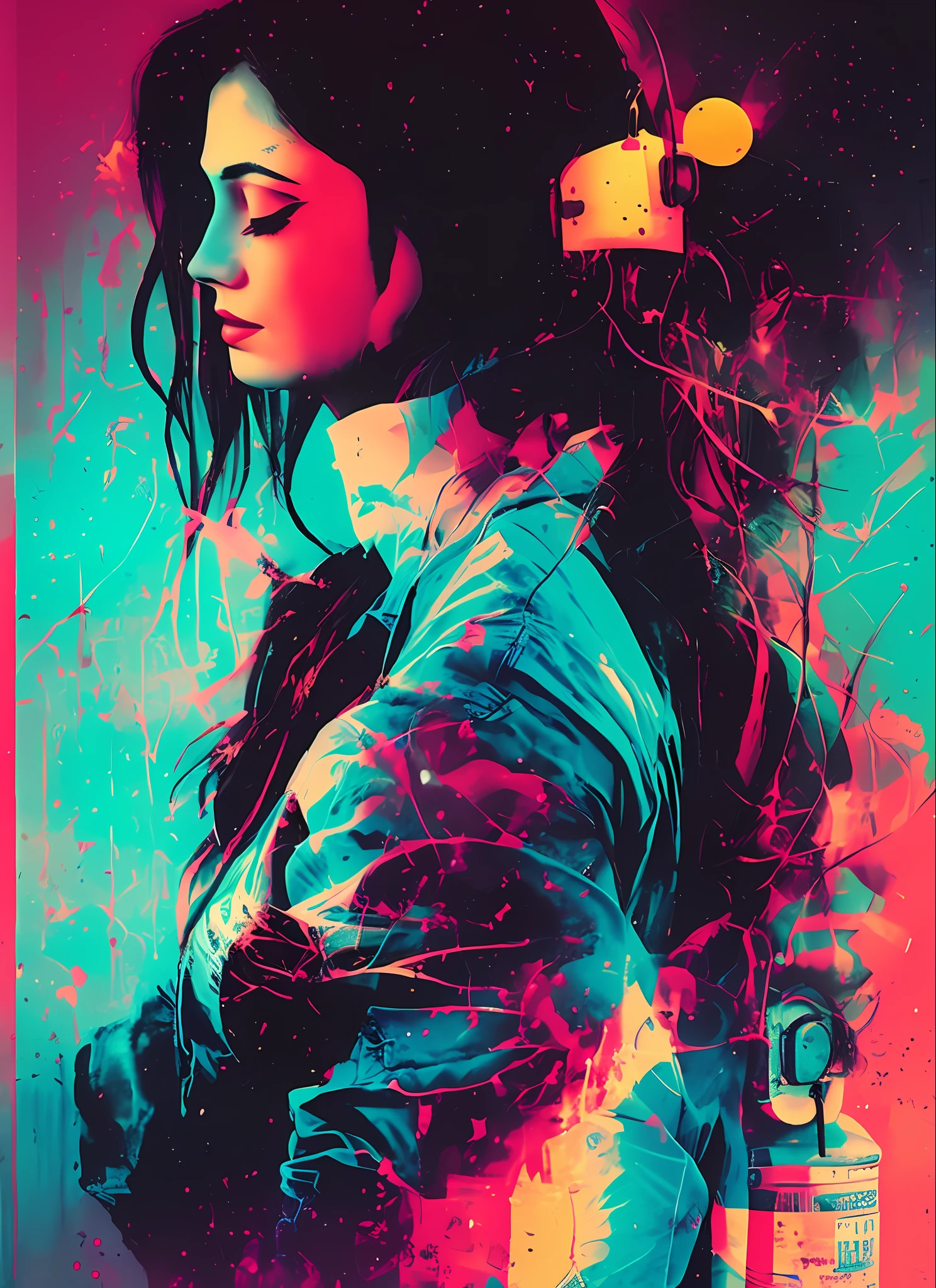 (estilo snthwve:1) (nvinkpunk:0.7) linda, meiga (hallucinating colorful soap bubbles), de jeremy mann, de sandra chevrier, de dave mckean e richard avedon e maciej kuciara, tank girl, alto detalhe, 8k, foco nítido, natural  lightting, subsurface scatter, f2, 35mm, grain of film