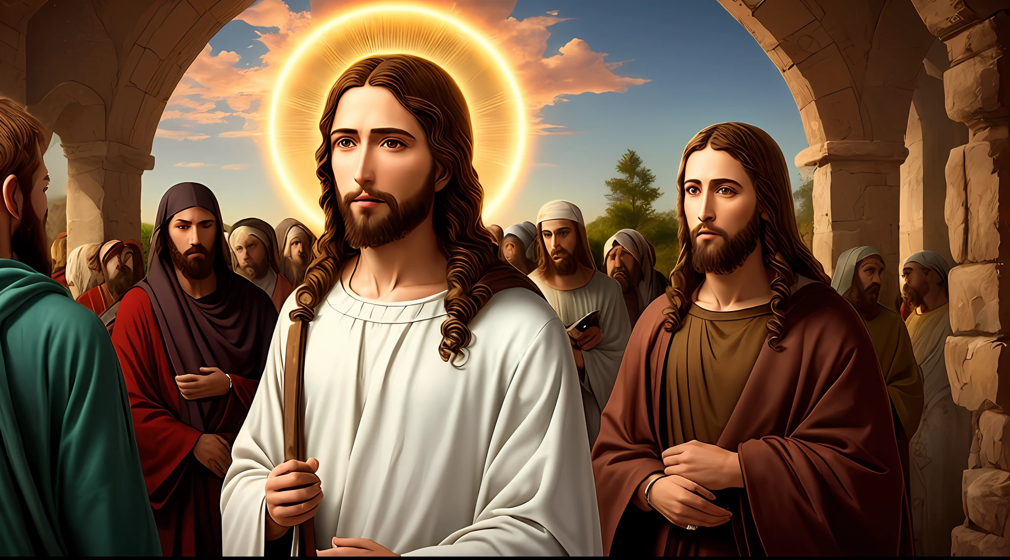 Photographic Real Jesus, 8k blessings people giving heaven, portrait natural Photographic