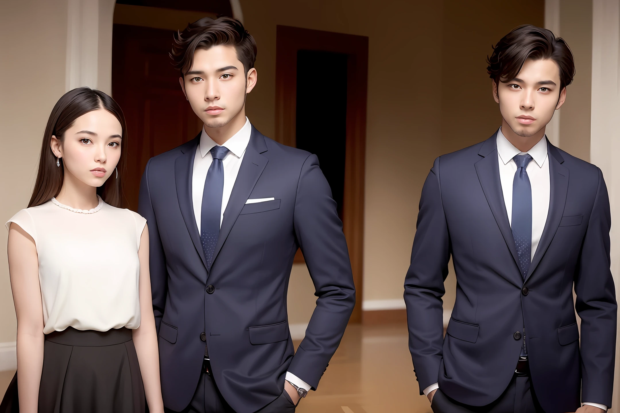 a young man and a woman