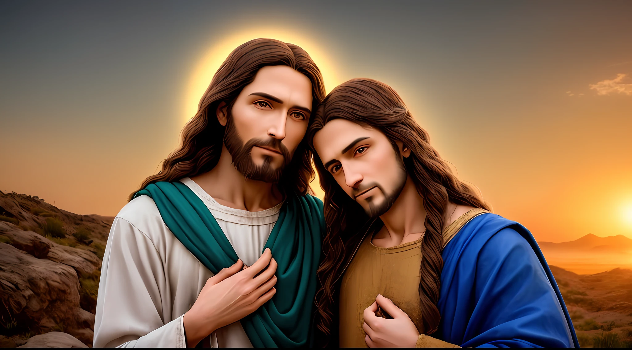 Photographic Real Jesus, 8k jesus blessings people giving heaven, portrait natural Photographic