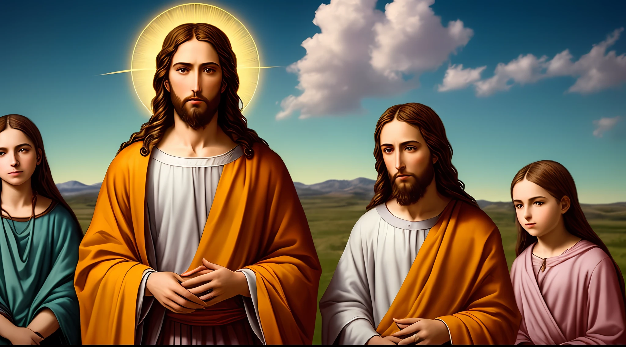 Photographic Real Jesus, 8k jesus blessings people giving heaven, portrait natural Photographic