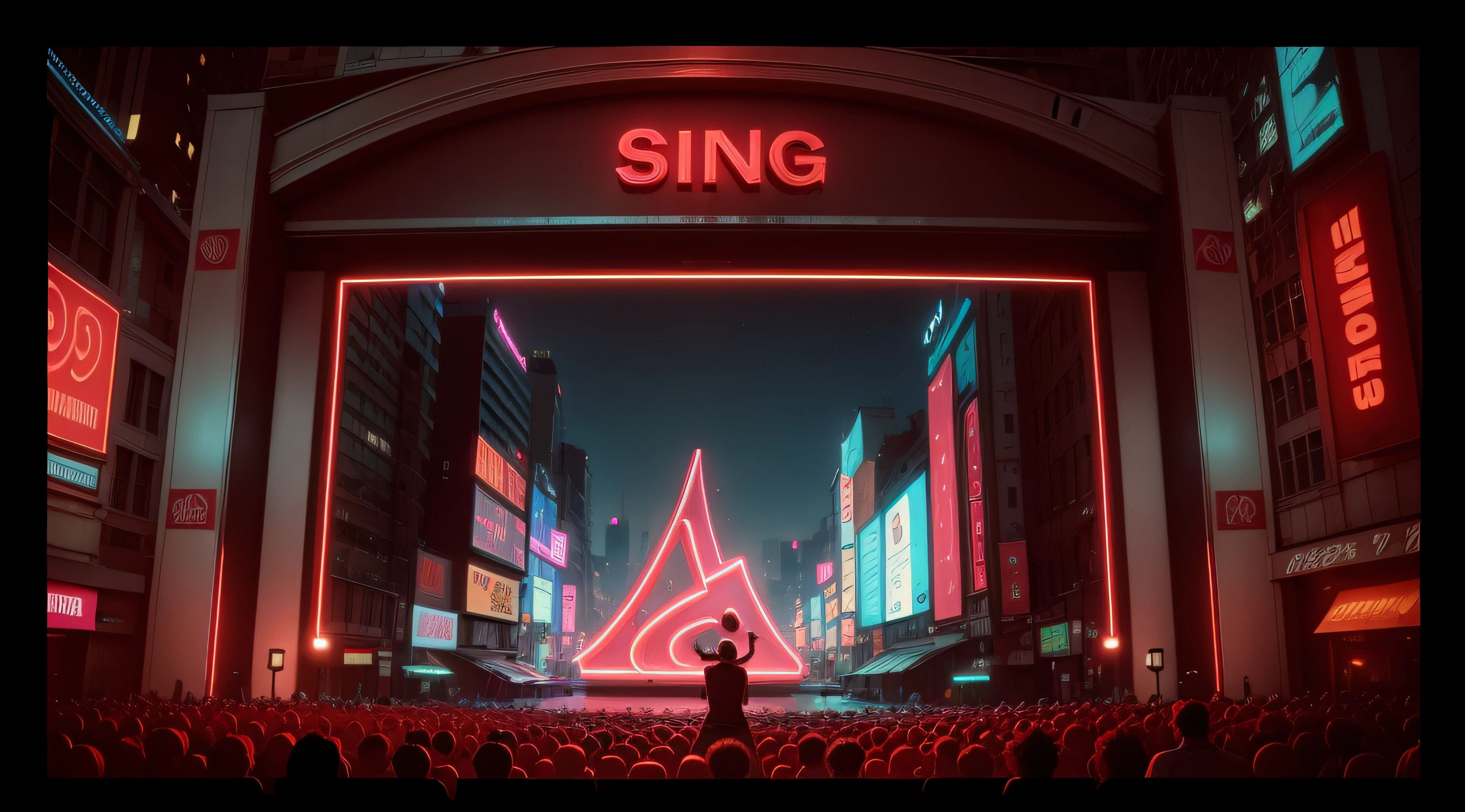 sing, animation, neon, movie, background --auto