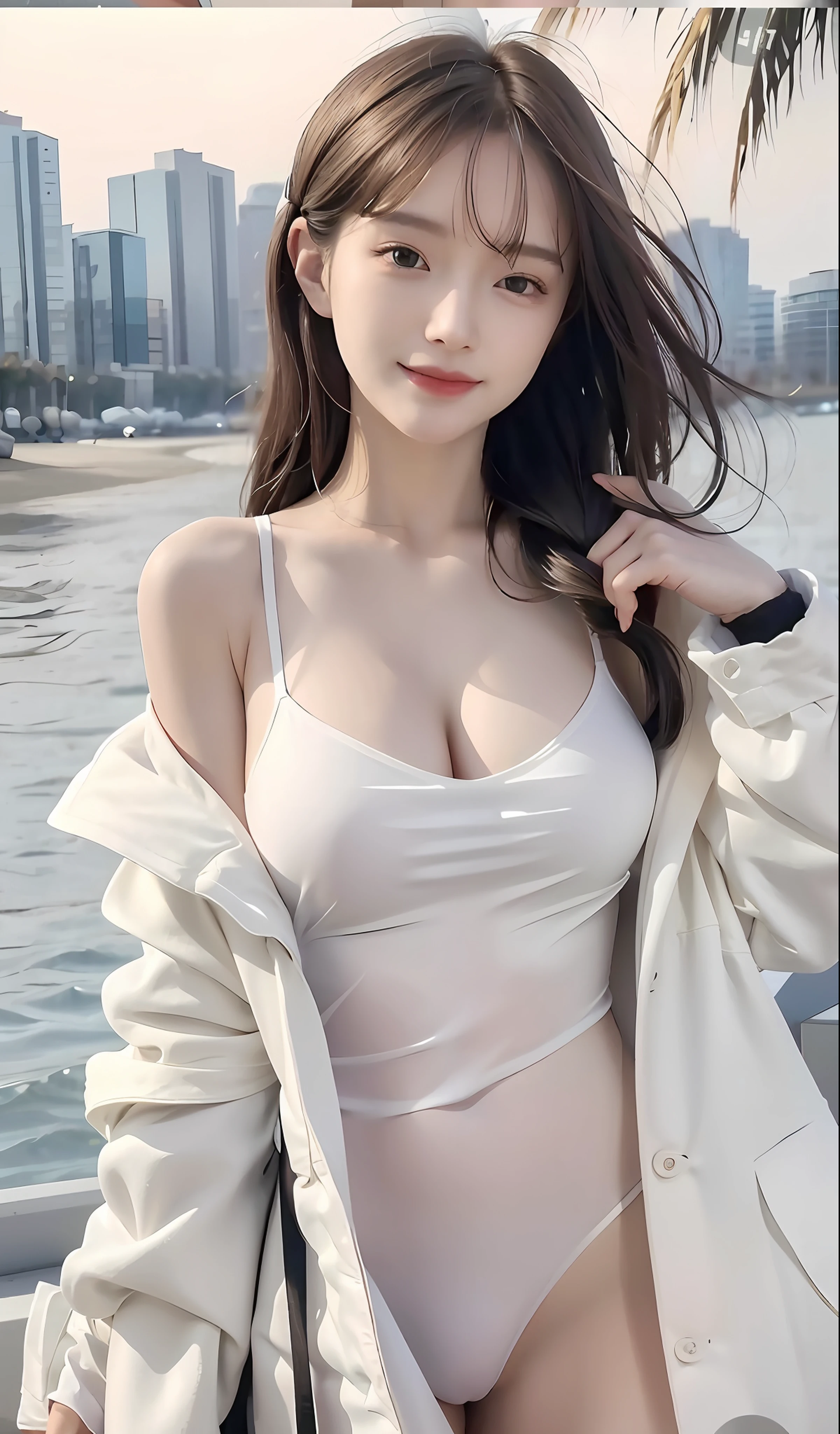 a close up of a woman in a white bodysuit posing for a picture, beautiful Korean women, Gorgeous young Korean woman, Beautiful Asian girl, Korean girl, Beautiful young Korean woman, hot with shining sun, smooth white tight clothes suit, gorgeous chinese models, Asian girl, Smooth translucent white skin, Beautiful asian woman, Korean woman, Sexy girl, Lovely woman